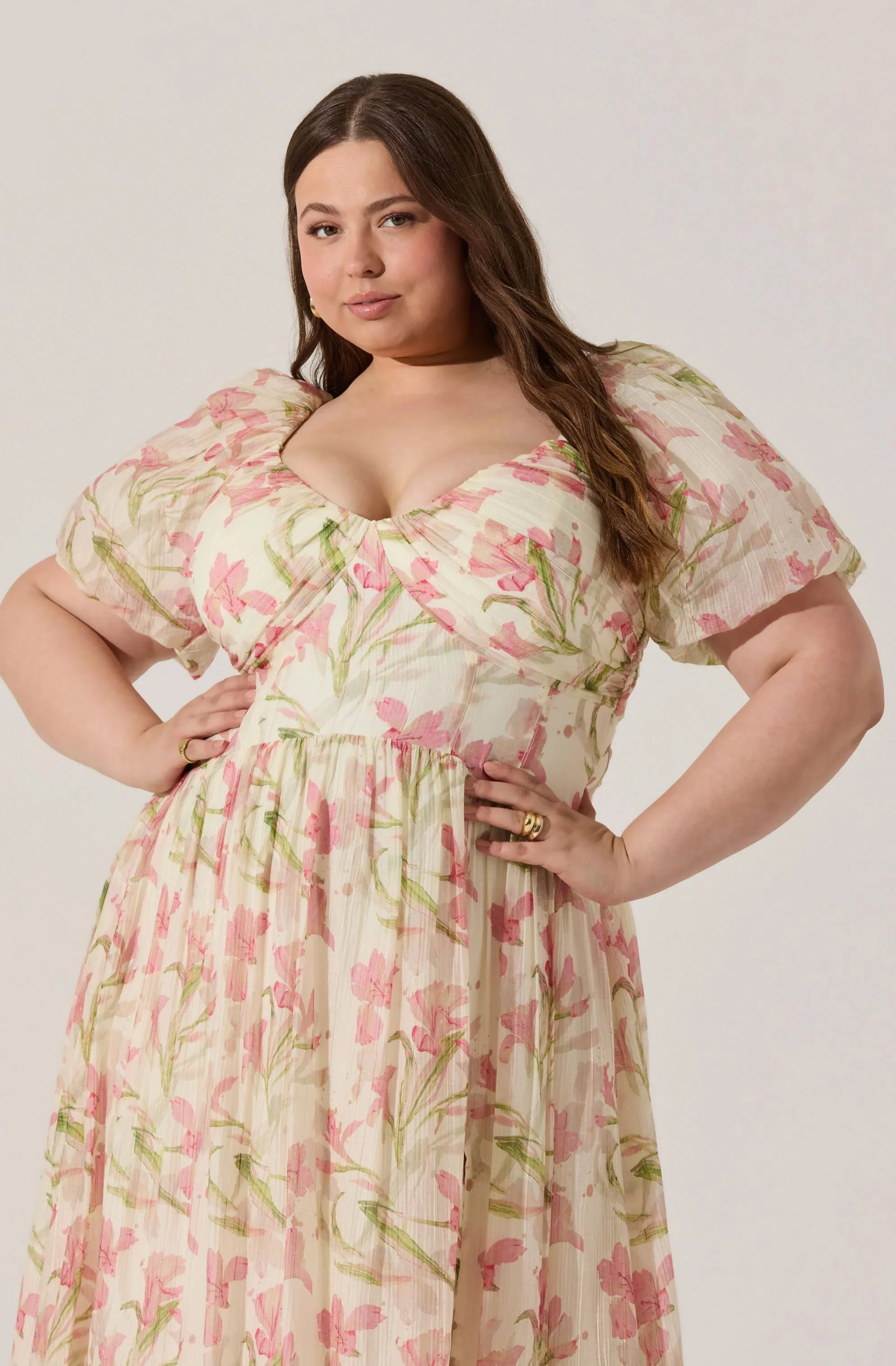 Sasilia Floral Puff Sleeve Dress