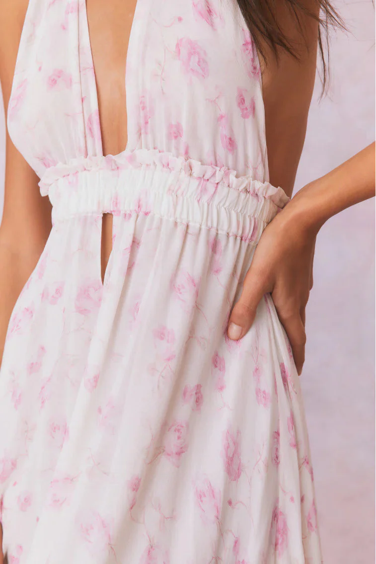 Love Fragrance Halter Maxi Dress