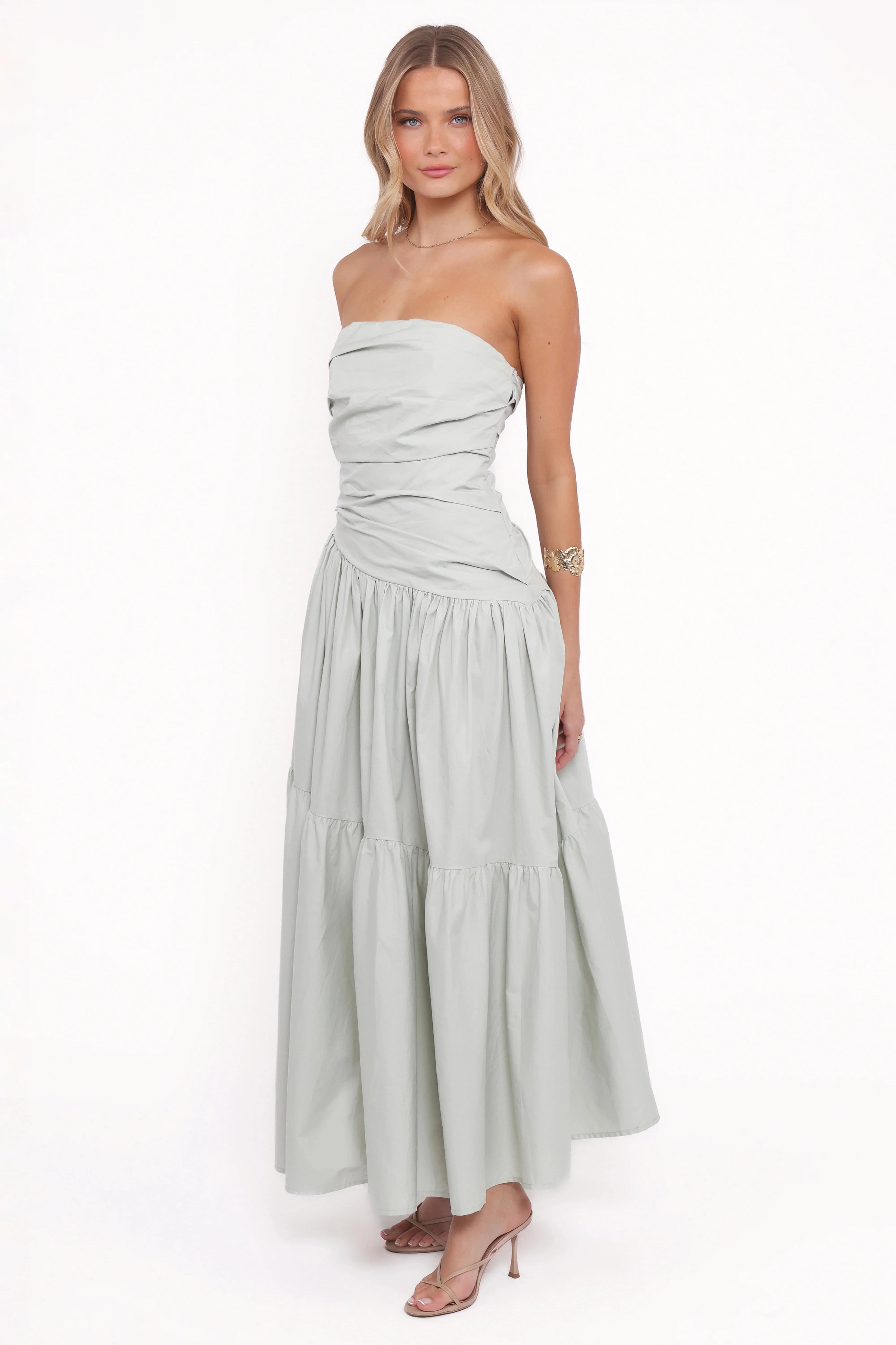 Blanche Strapless Maxi Dress - Mint