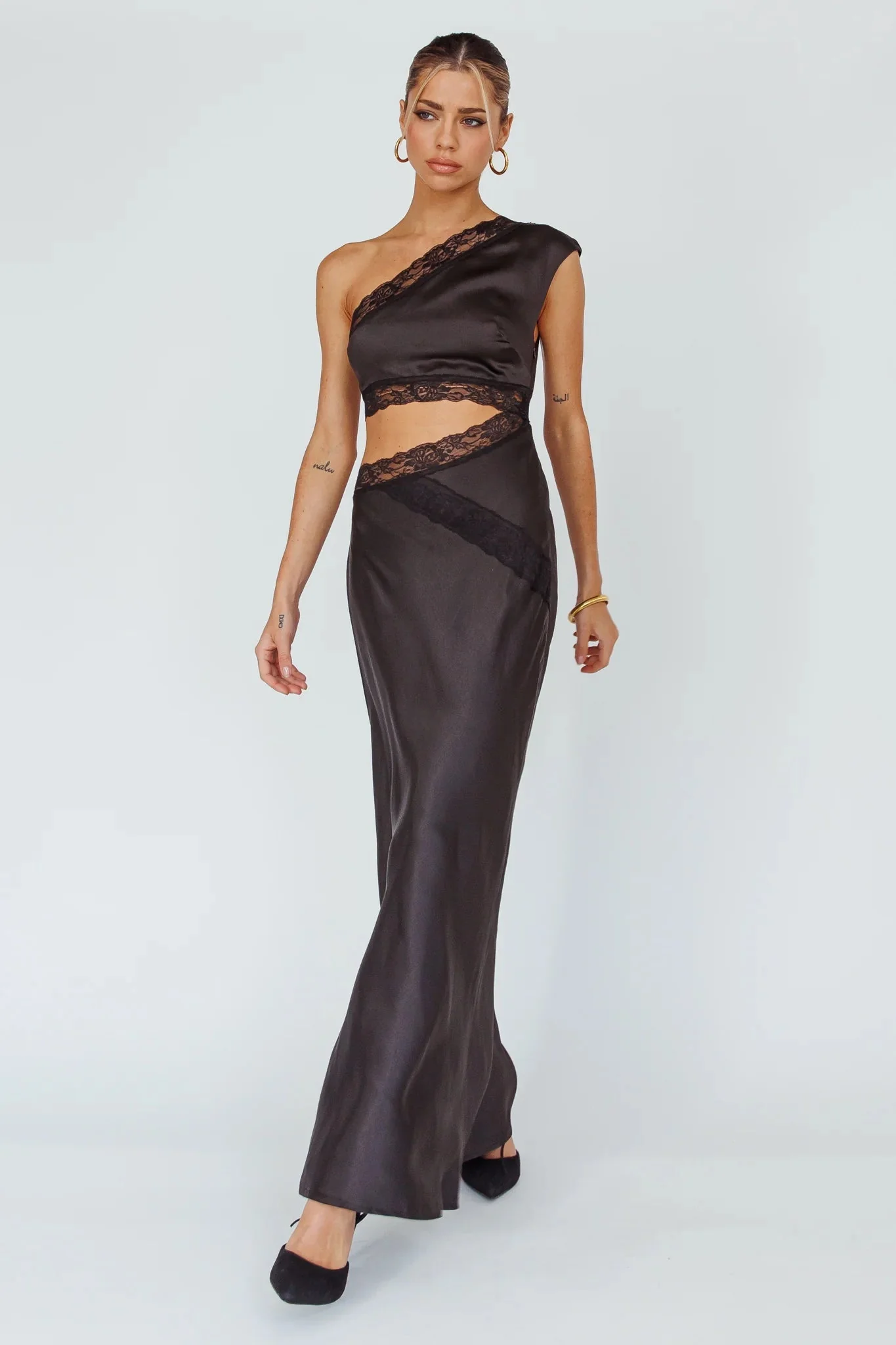 Mahli One-Shoulder Maxi Dress Black