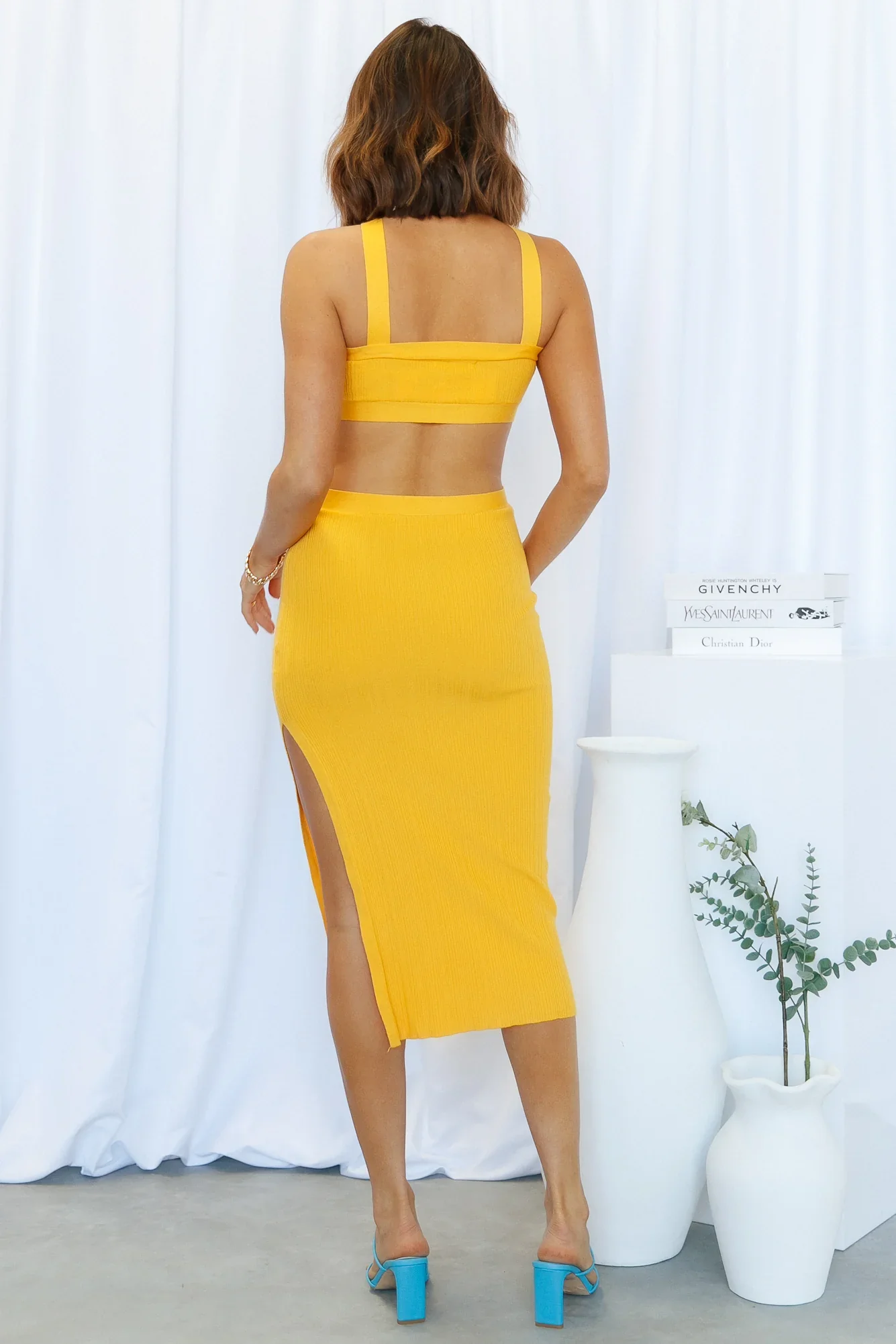 I Adore U Midi Dress Yellow