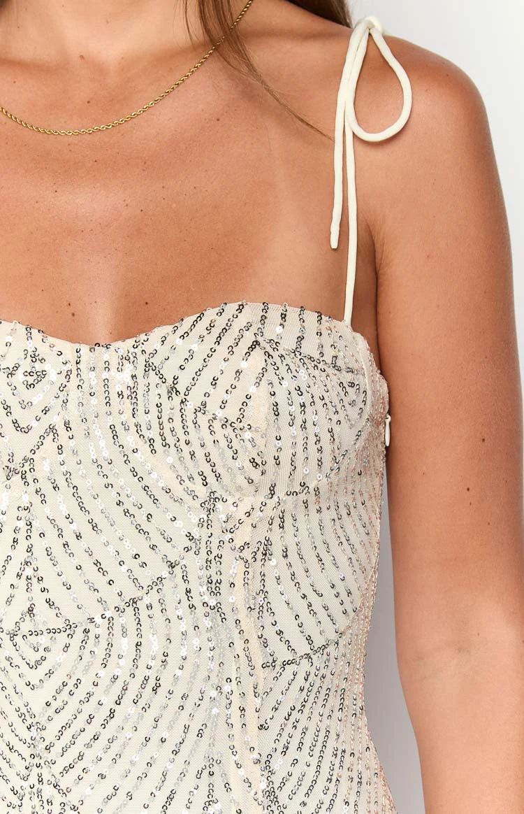 Penny Lane Silver Sequin Mini Dress