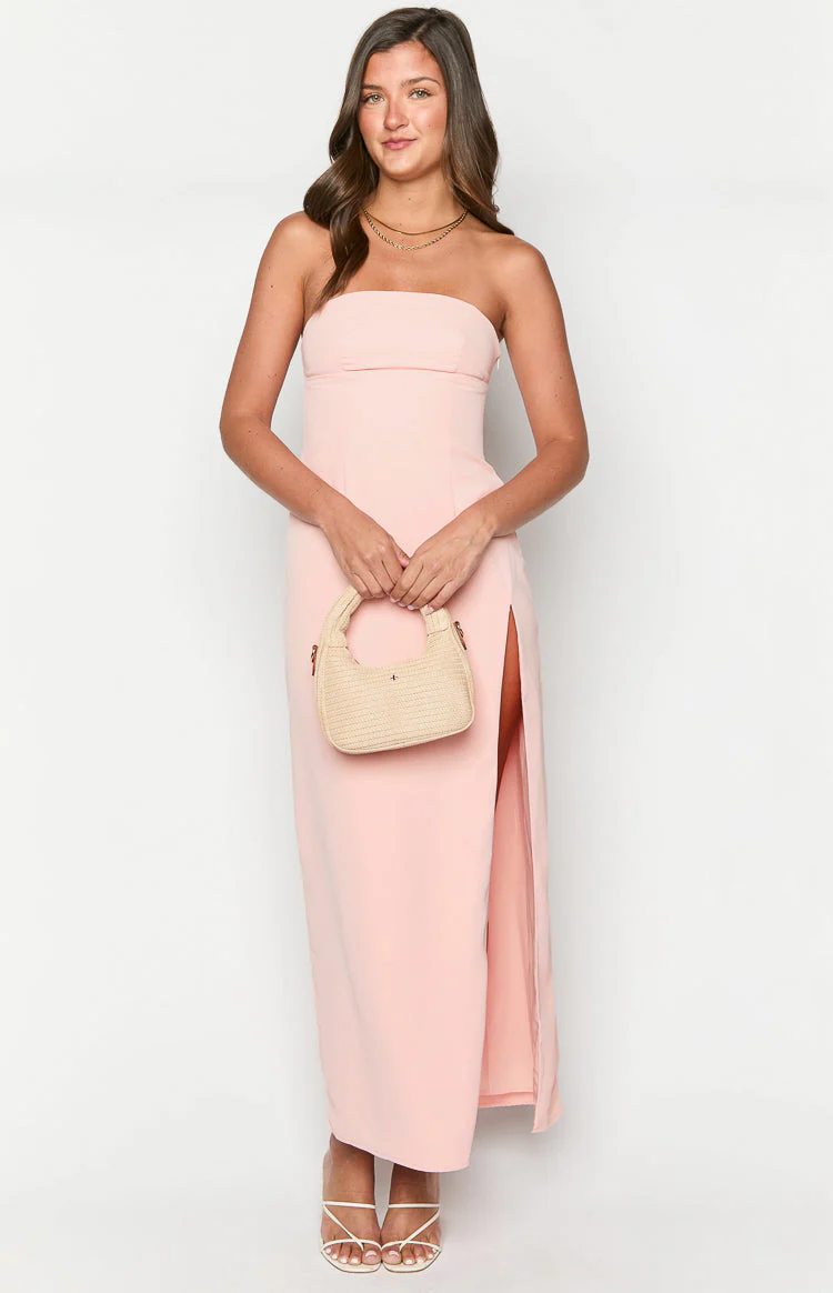 Lenora Pink Strapless Maxi Dress