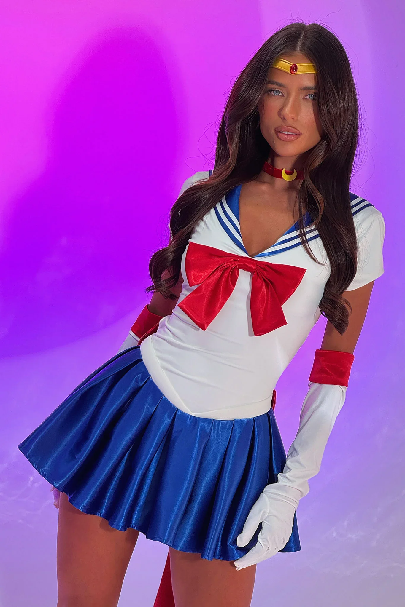 Moonlight Justice 2 Piece Set - White/Blue