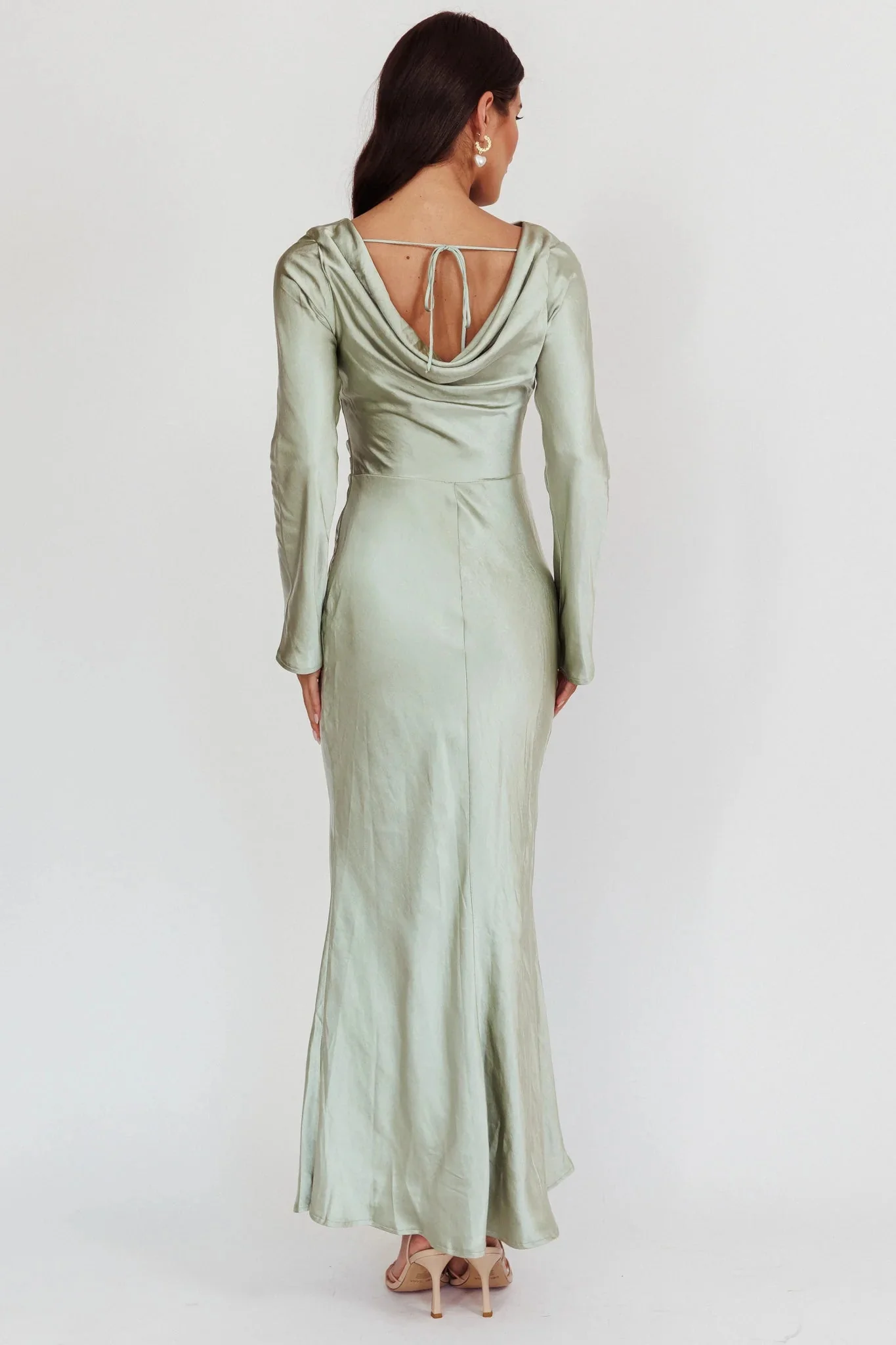 Loveland Cowl Back Midi Dress Sage