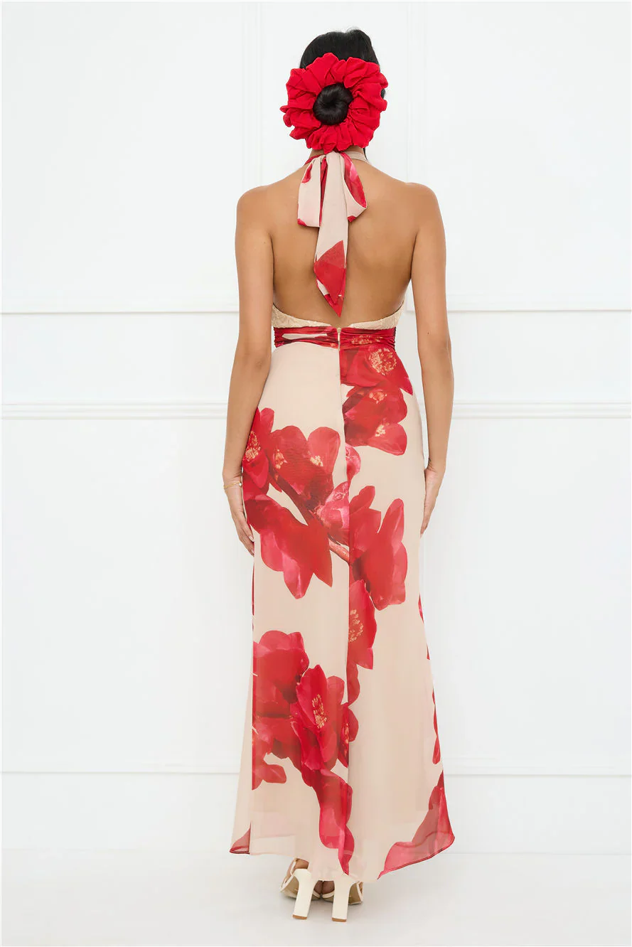 Hotter Than Ever Halter Maxi Dress Cream