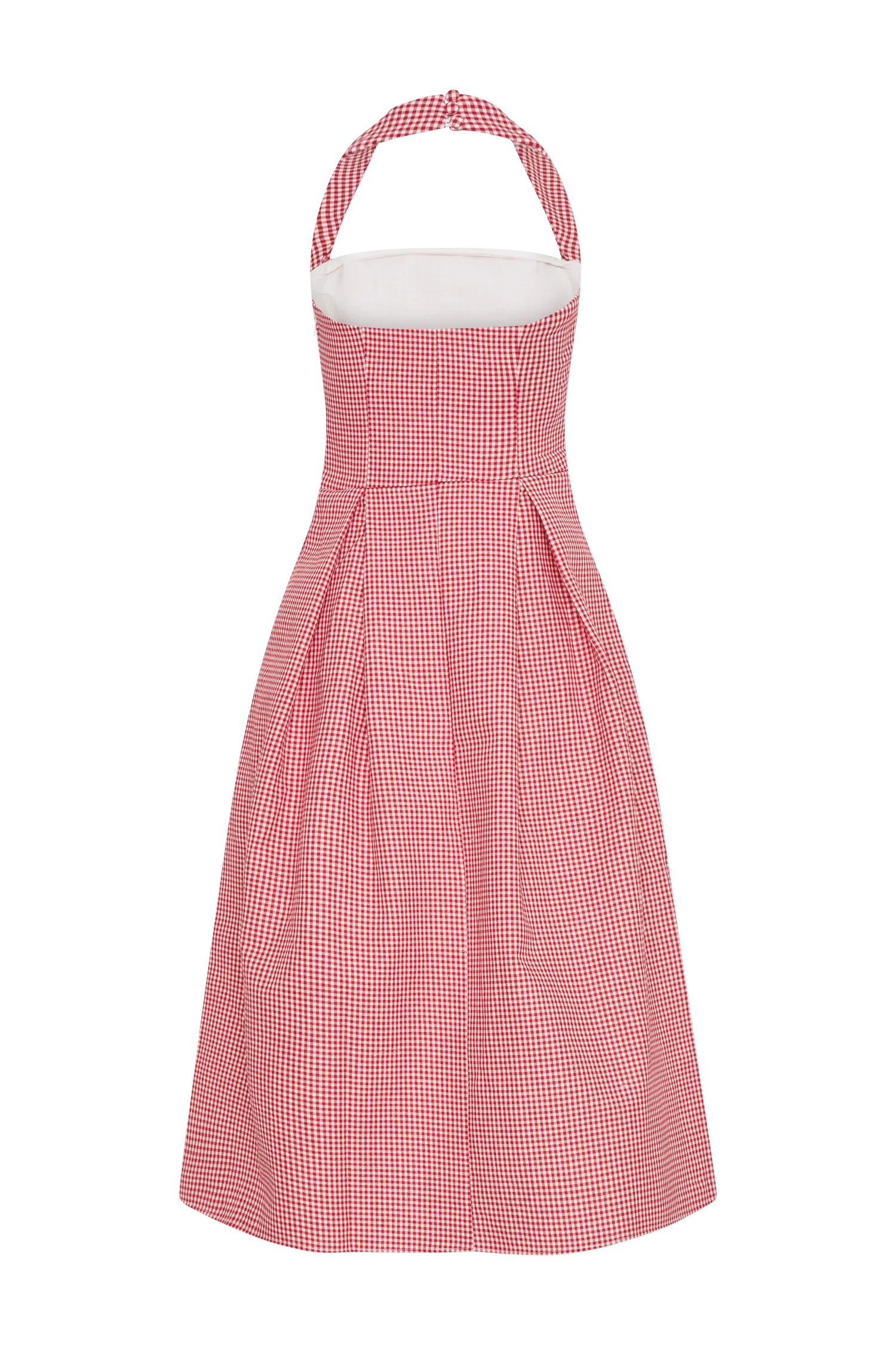 Juana Halter Midi Dress - Red Gingham
