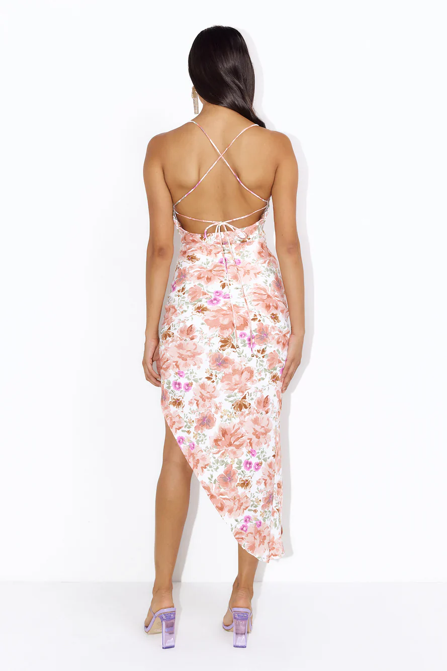 Let's Bloom Midi Dress Pink
