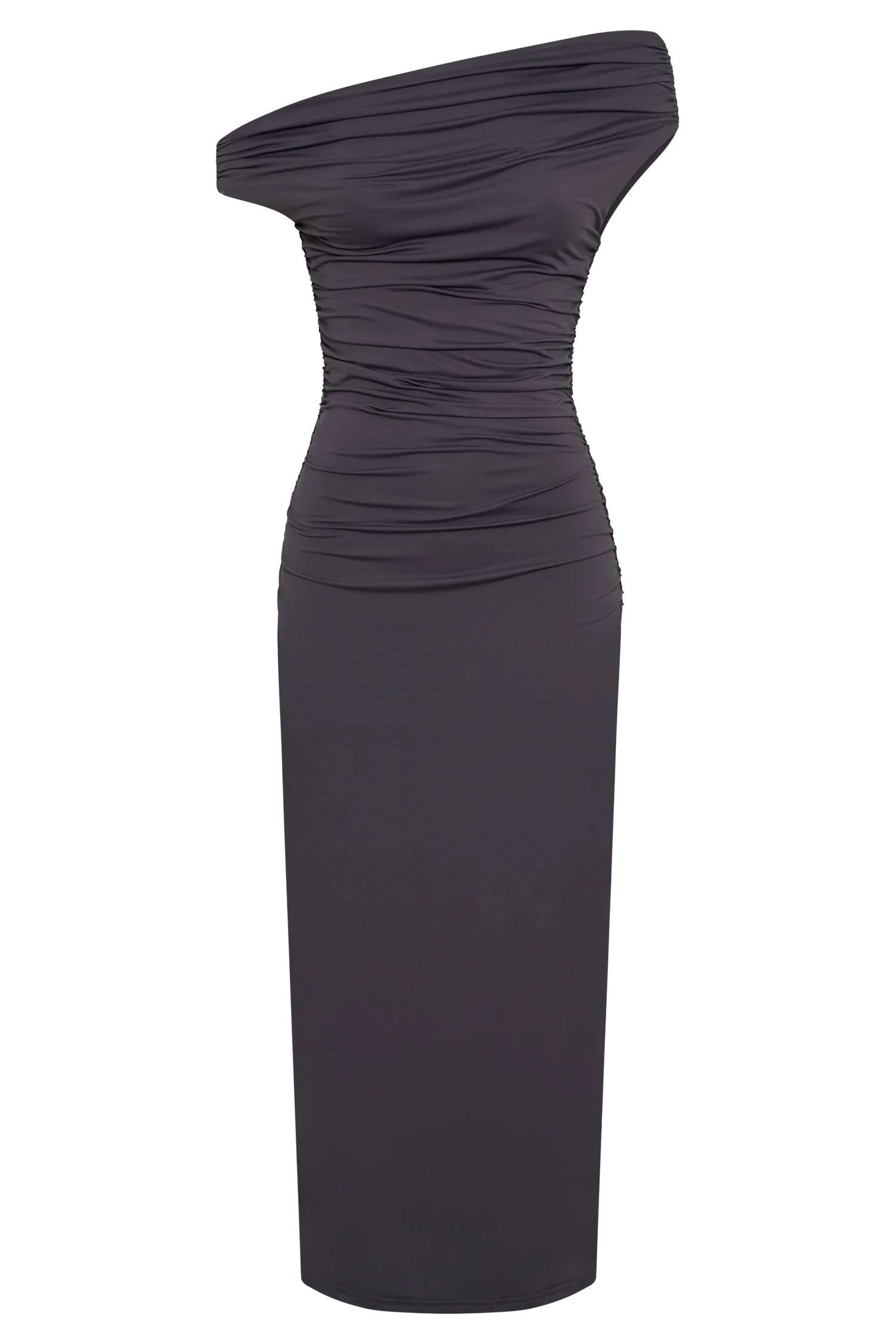 Alayna Recycled Nylon Midi Dress - Charcoal