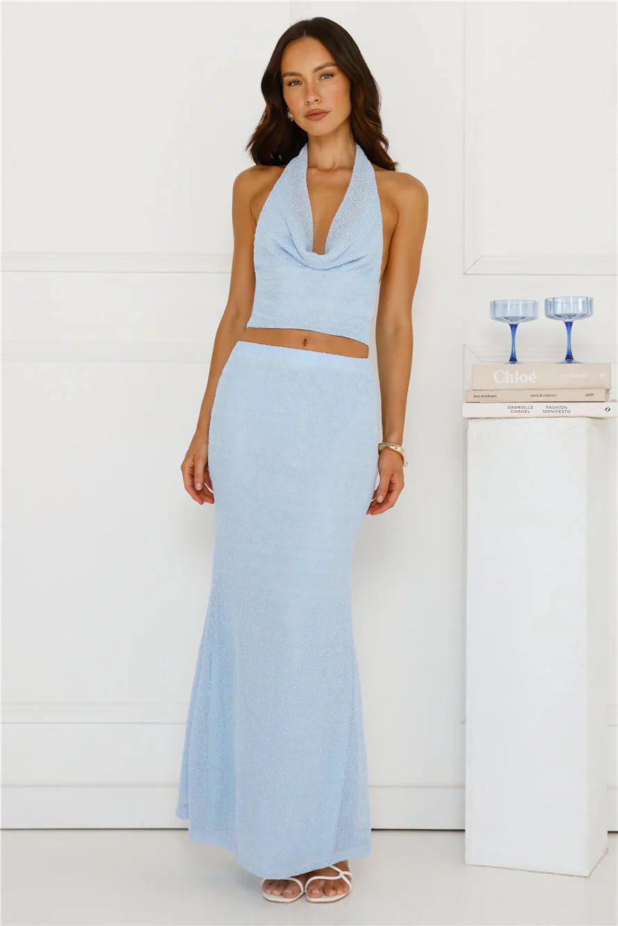 Inspo Halter Top Blue