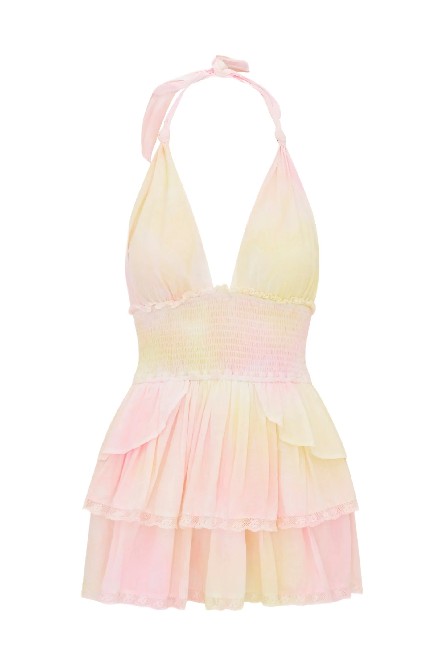 Deanna Tie-Dye Halter Mini Dress