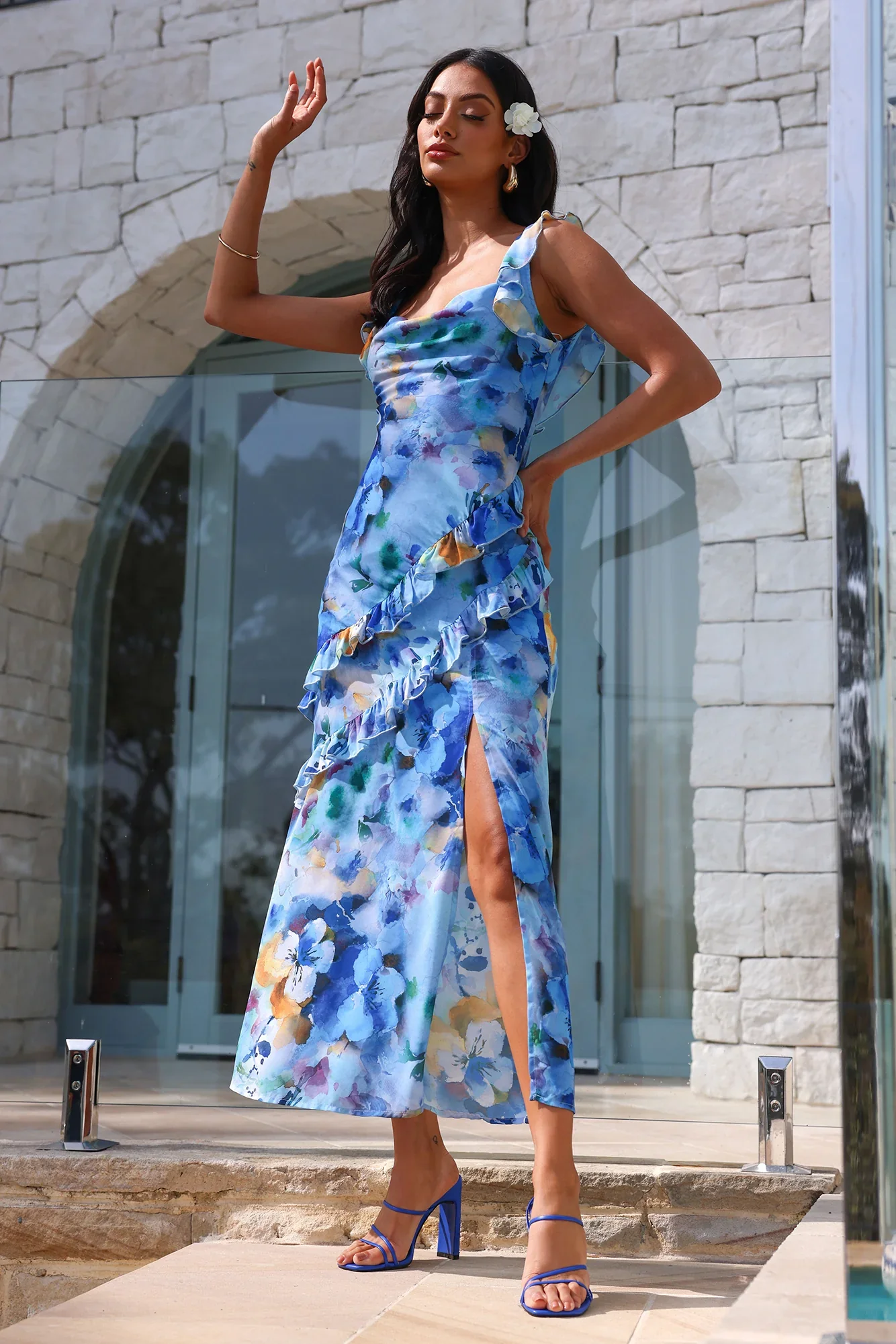 Late But Stylish Maxi Dress Blue
