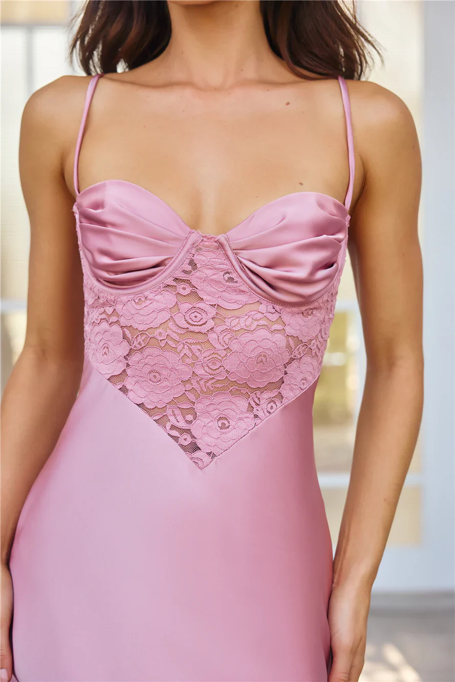 Leilani Satin Mini Dress Pink