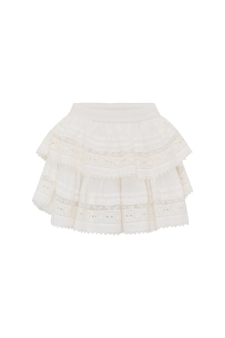 Ruffle Mini Heart Eyelet Lace Skirt