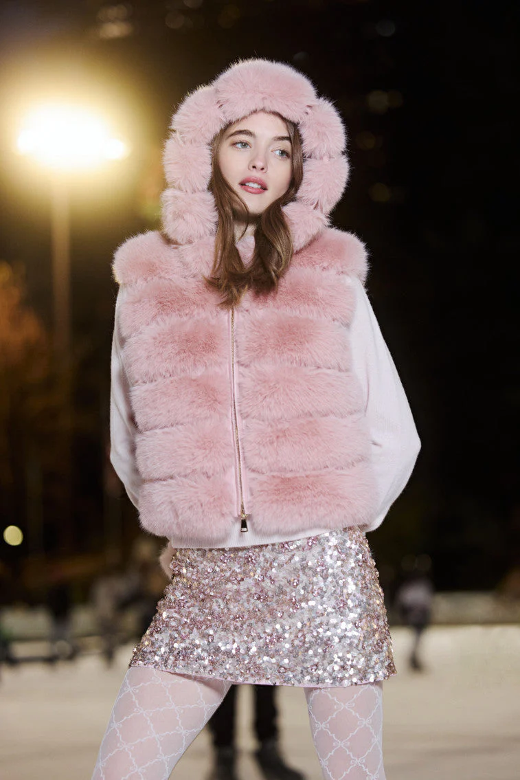 LoveShackFancy x MAX&MOI Faux Fur Fox Vest