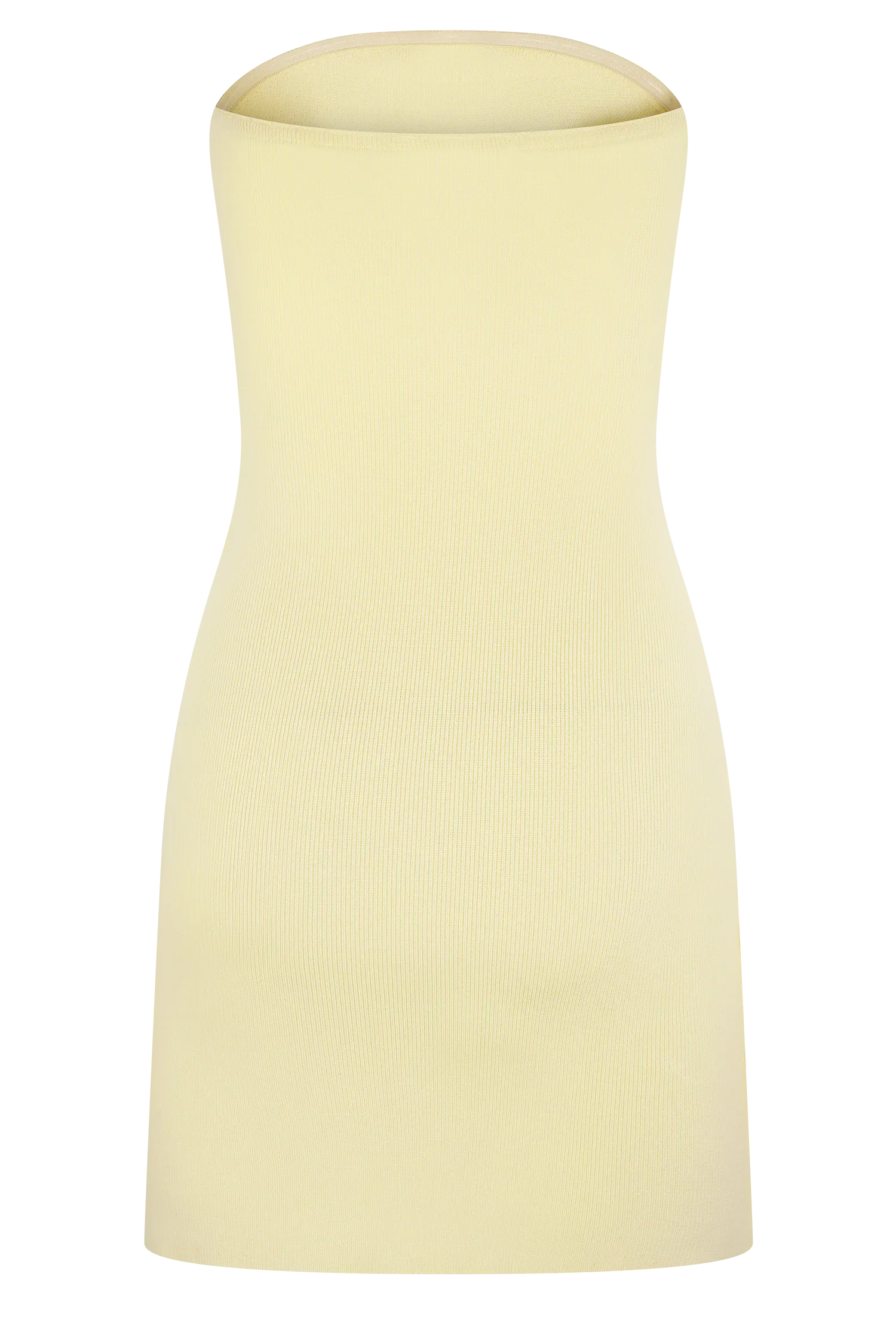Rian Strapless Knit Mini Dress - Lemon