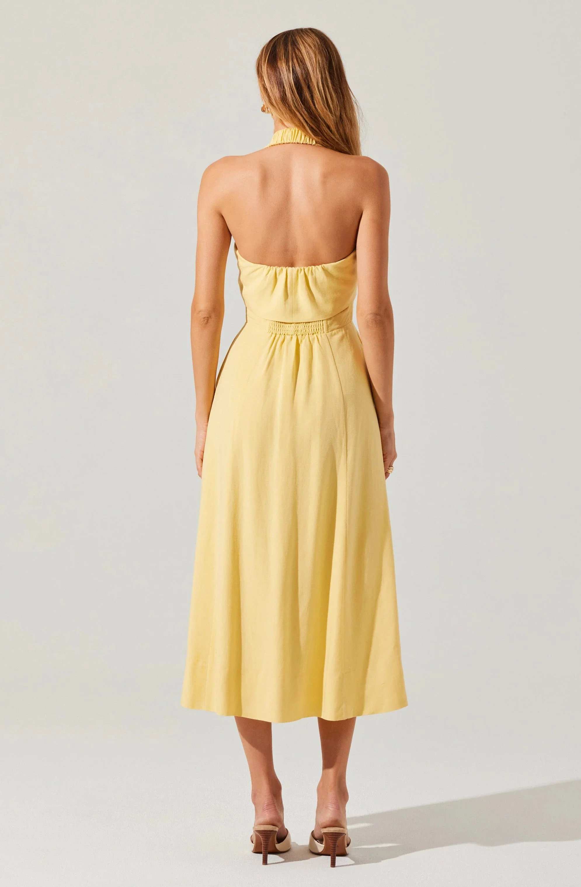 Katherine Linen-Blend Halter Dress