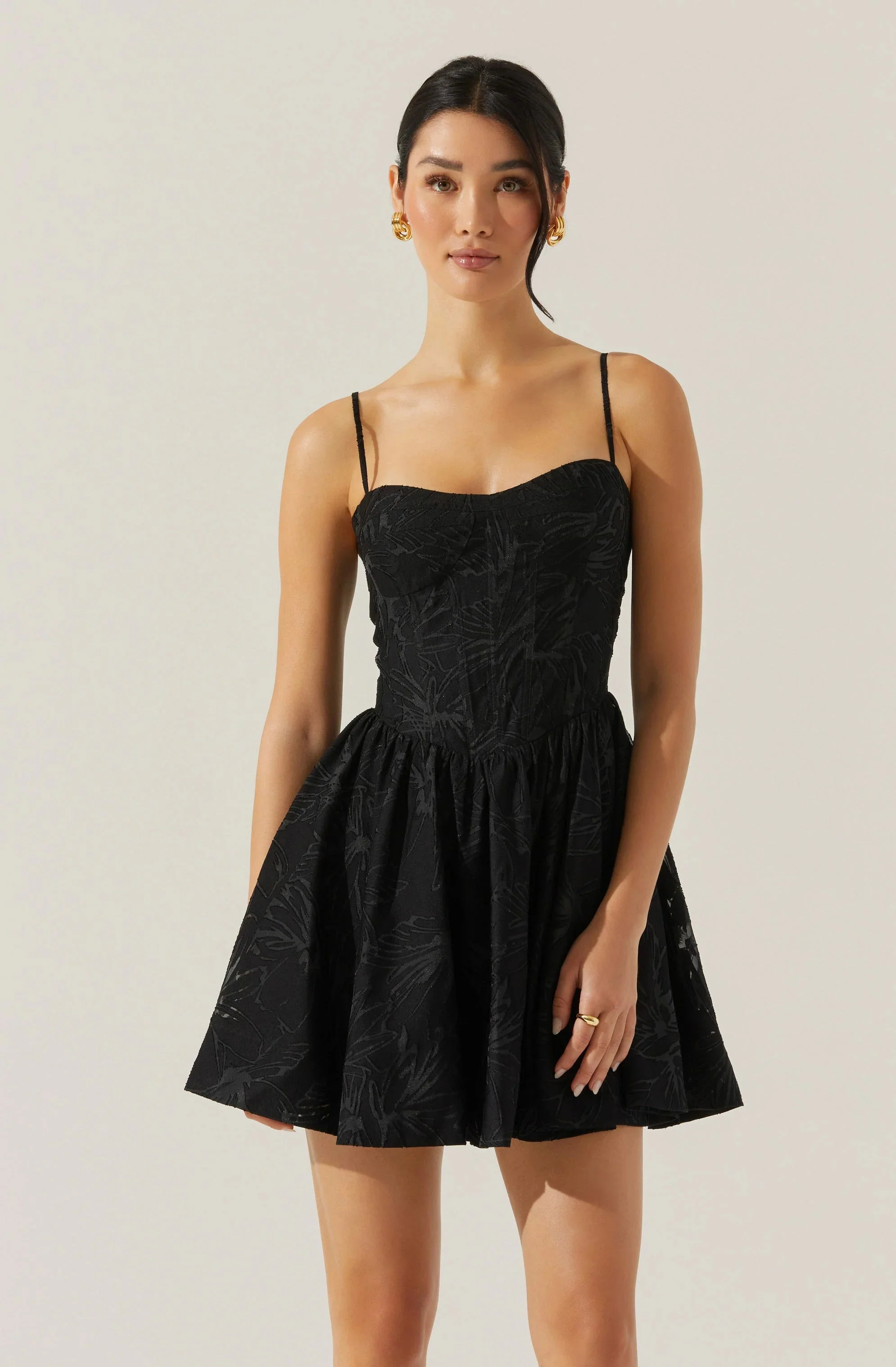 Linelly Jacquard Bustier Skater Dress