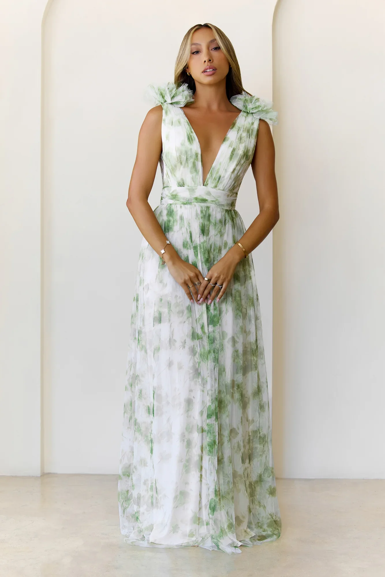 Hazy Horizons Maxi Dress Green