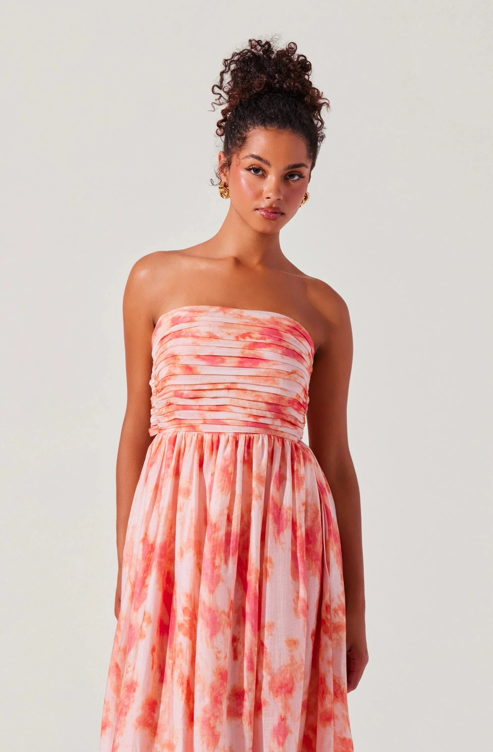 Aneesha Strapless Pleated Dress