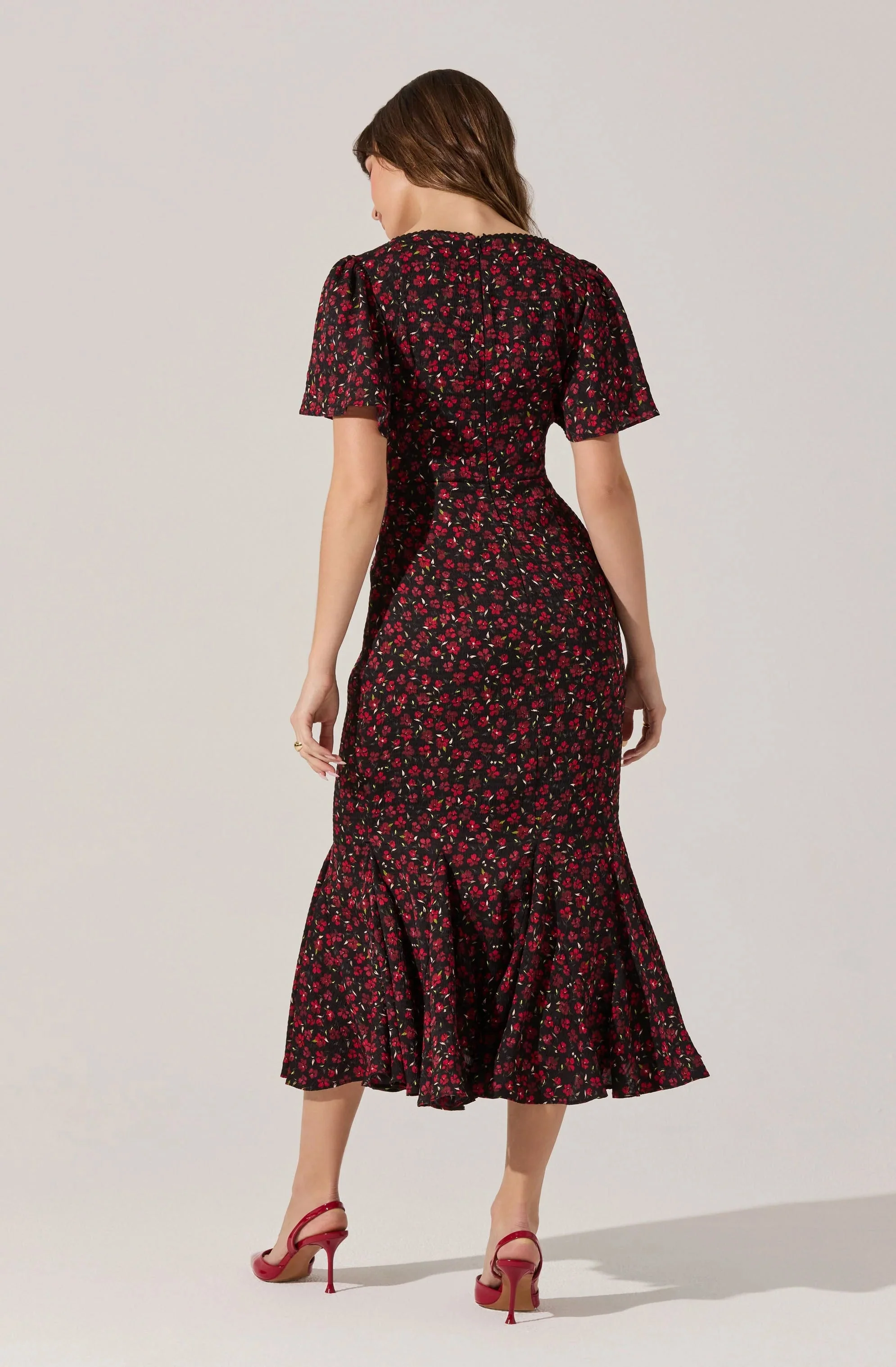 Sara Floral Lace Trim Dress