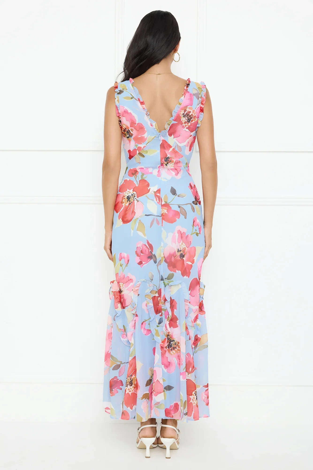 Hibiscus Heat Maxi Dress Blue