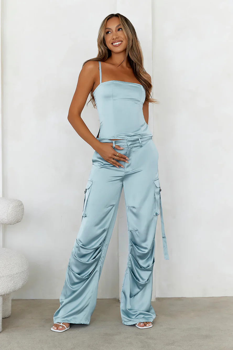 LIONESS Butterfly Cargo Pant Pale Blue