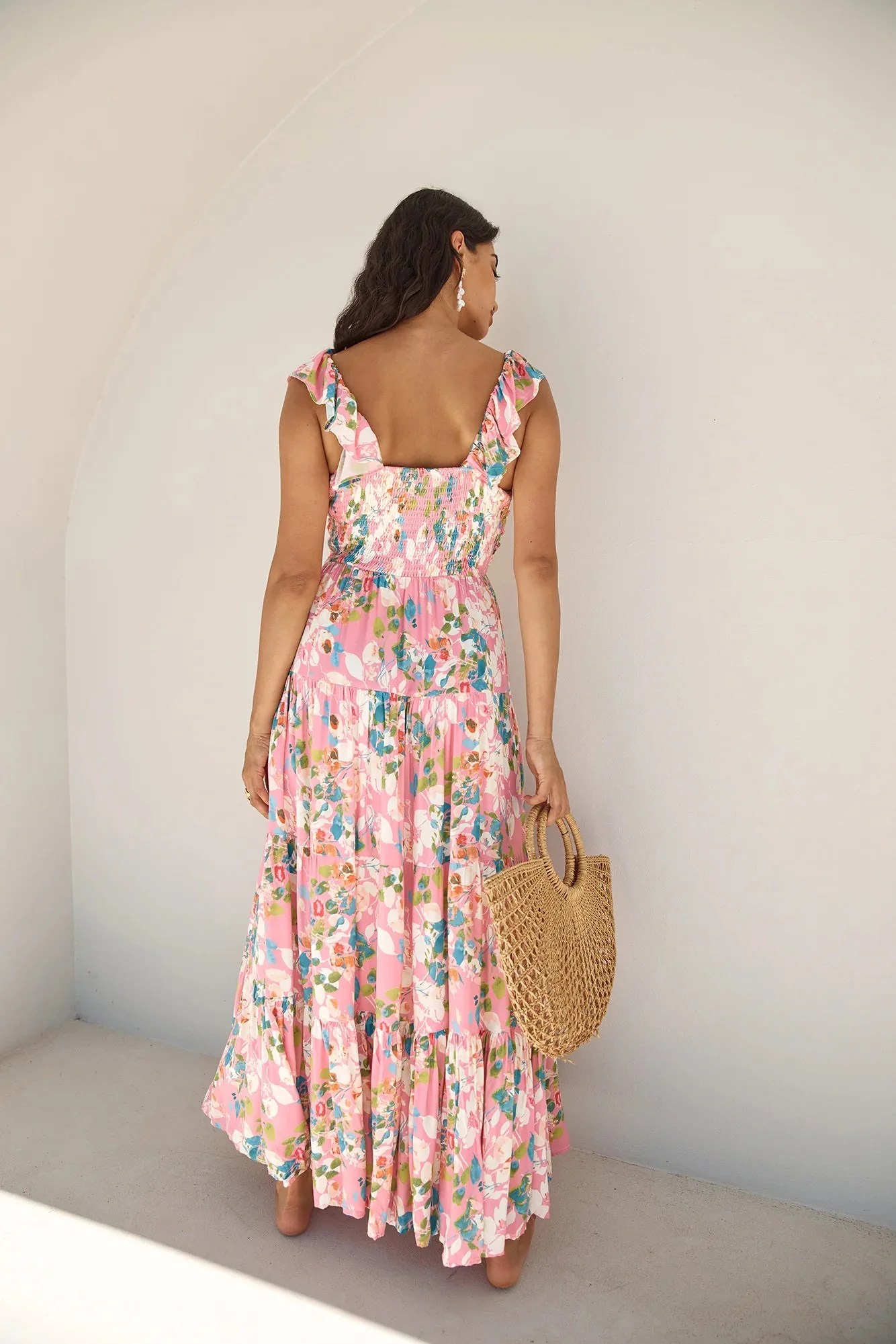 Blossoming Love Maxi Dress Pink