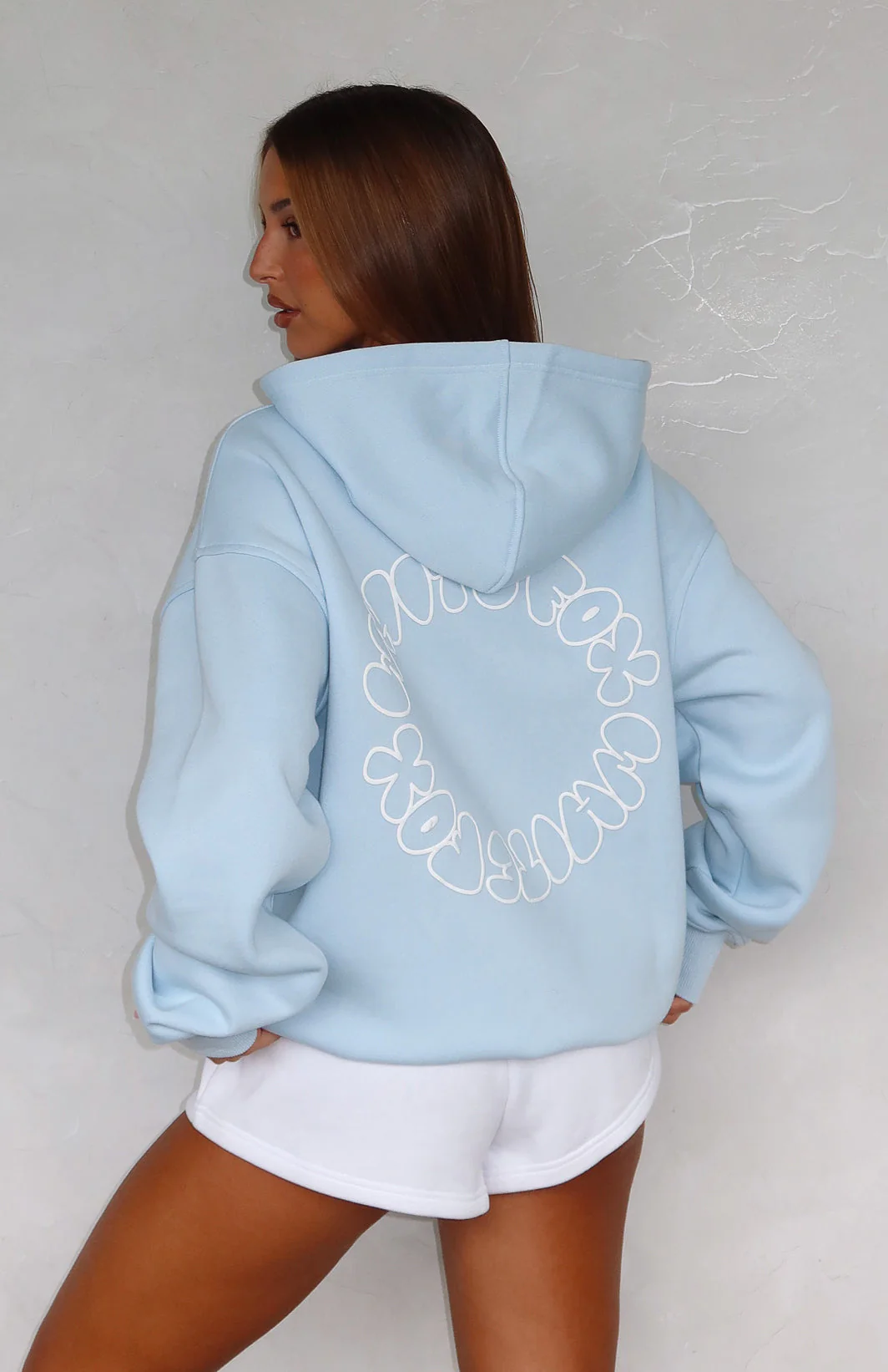 Take A Guess Oversized Hoodie Baby Blue