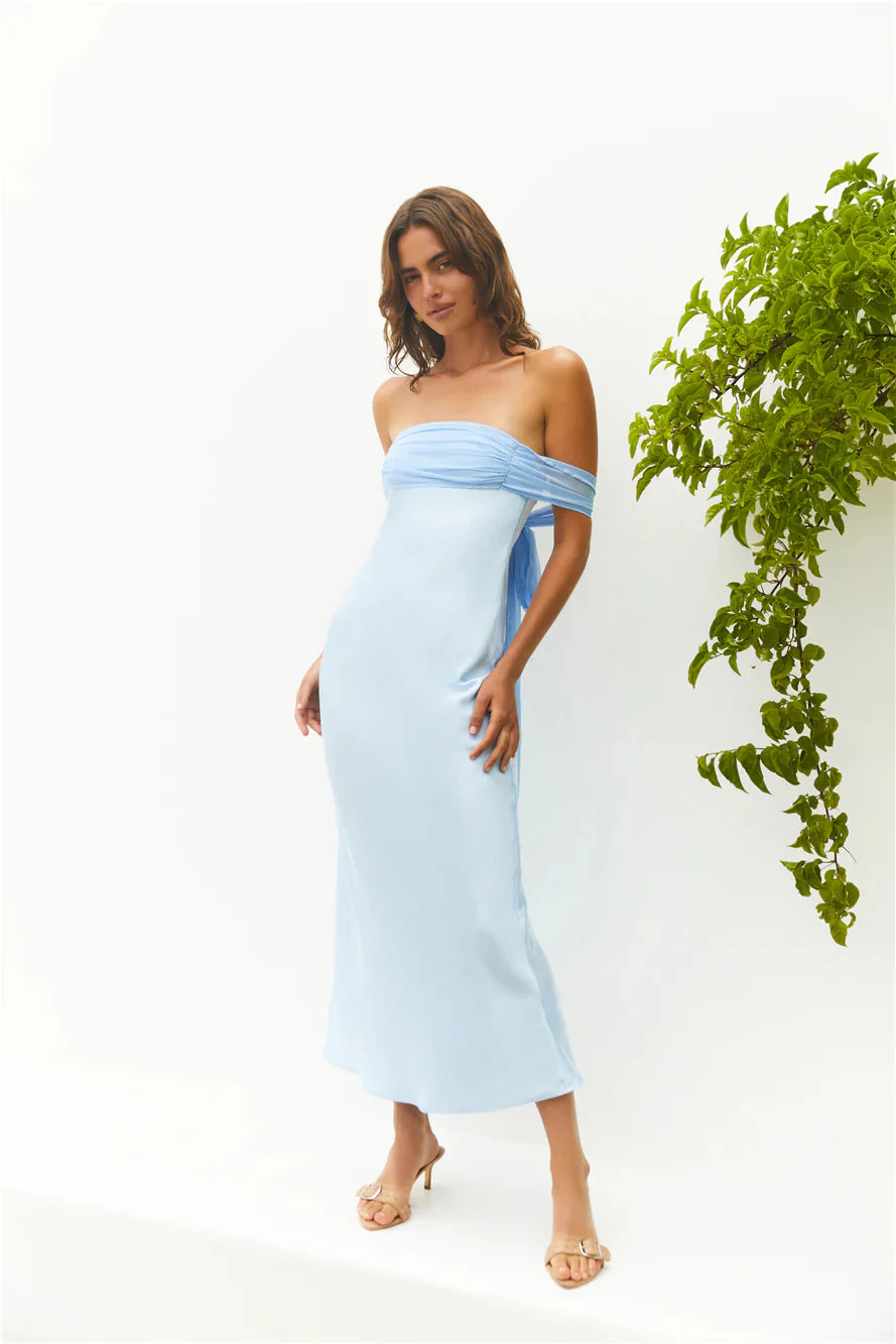 Cleo Cove Strapless Maxi Dress Blue