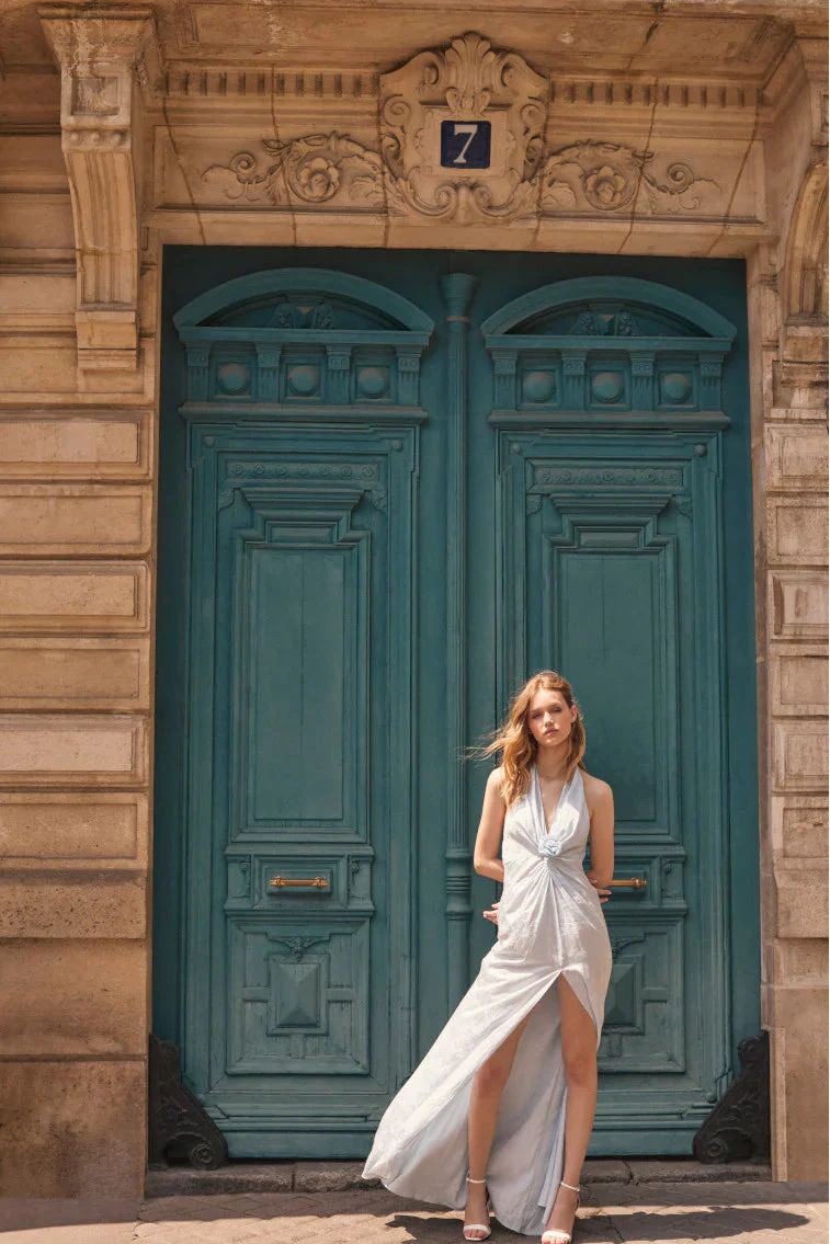 Lowry Halter Maxi Dress - ICE BLUE