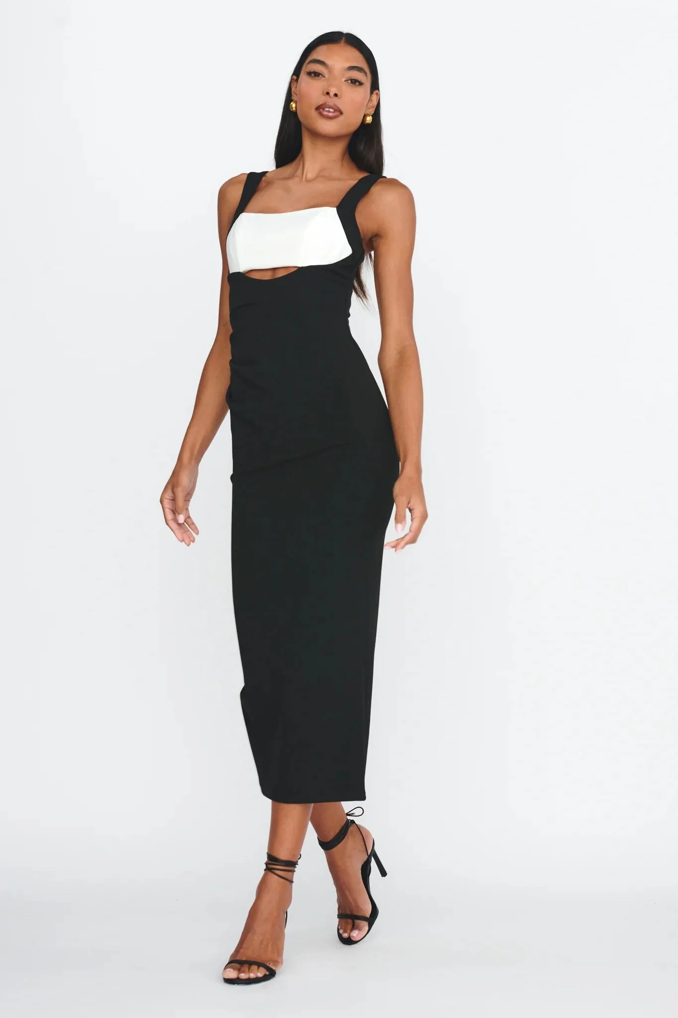 Move Maker Cut-Out Midi Dress Black