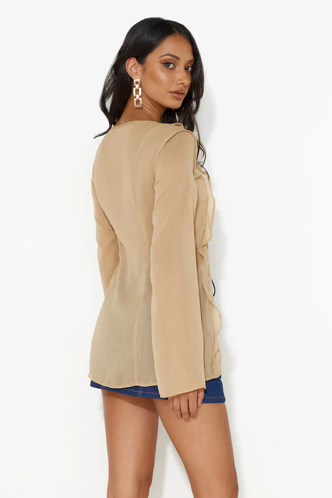 LIONESS Barely There Tie Top Sand