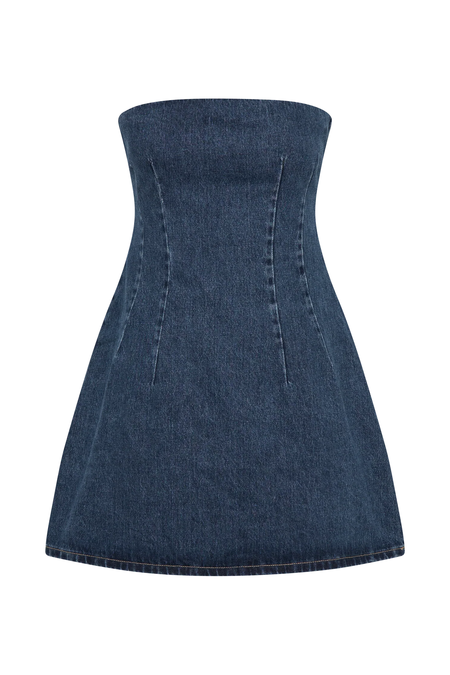 Cecily Strapless Denim Mini Dress - Dark Blue