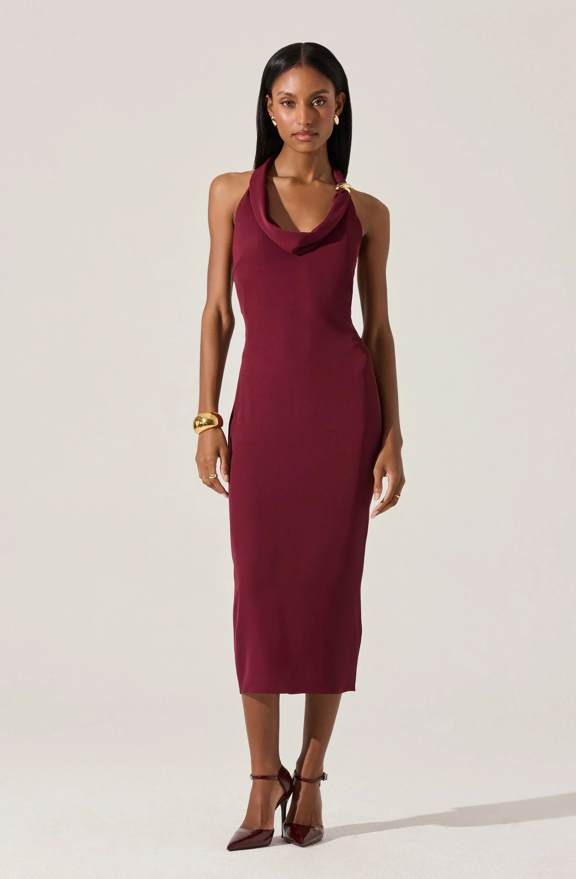 Alanna Halter Cowl Neck Dress