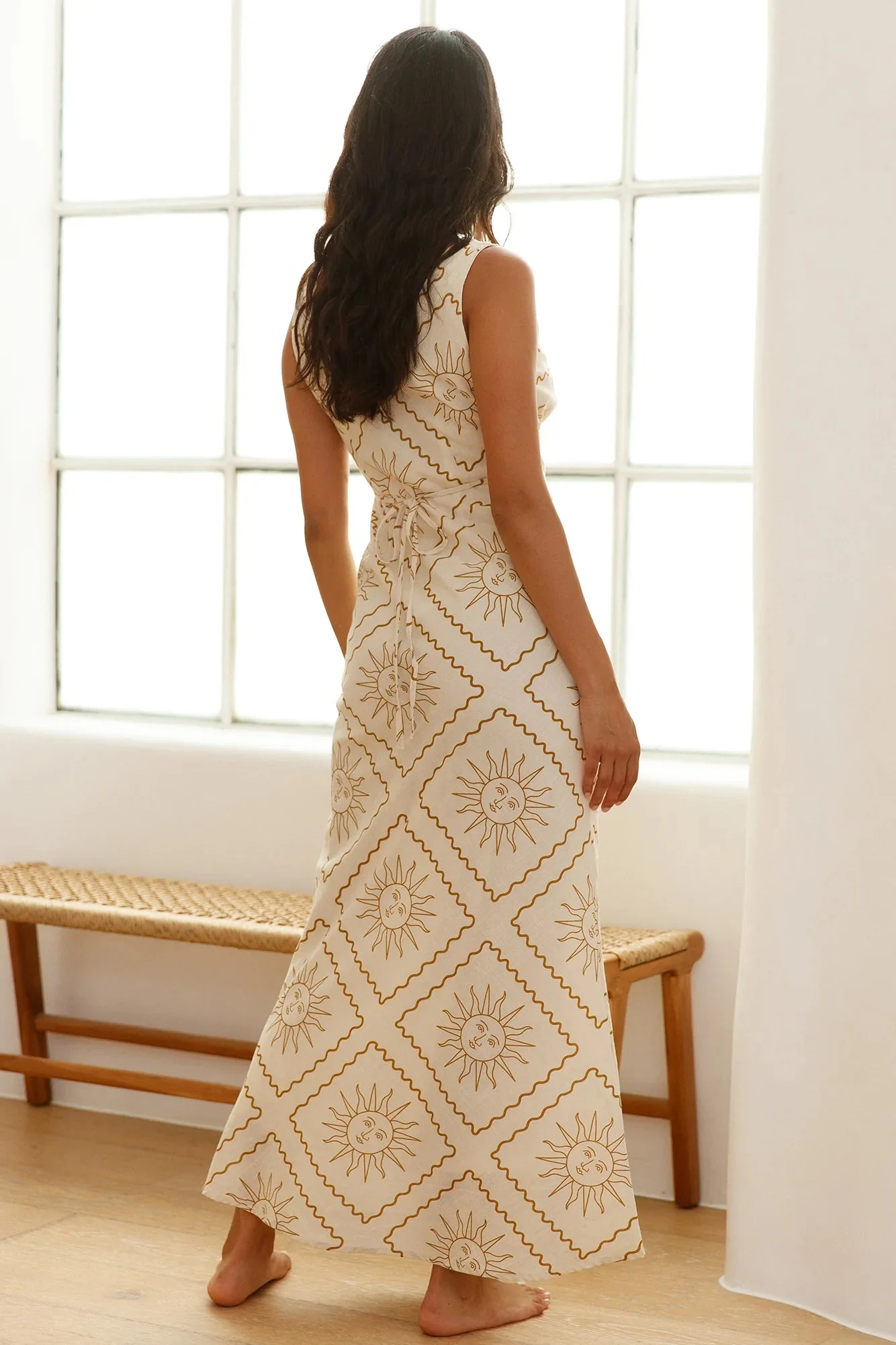 Breezy Blaze Maxi Dress Beige