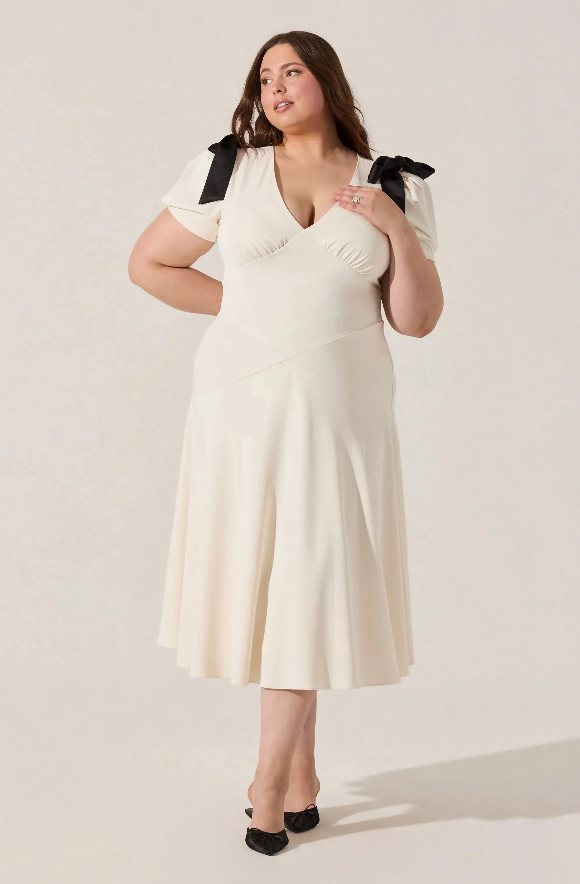 Ciela Bow Puff Sleeve Dress