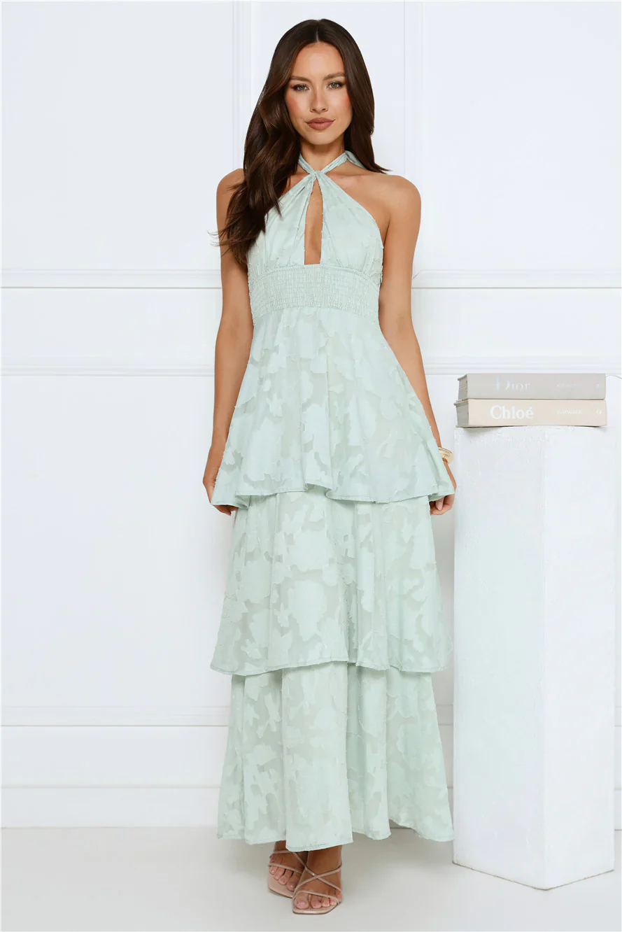 Island Sway Halter Maxi Dress Sage