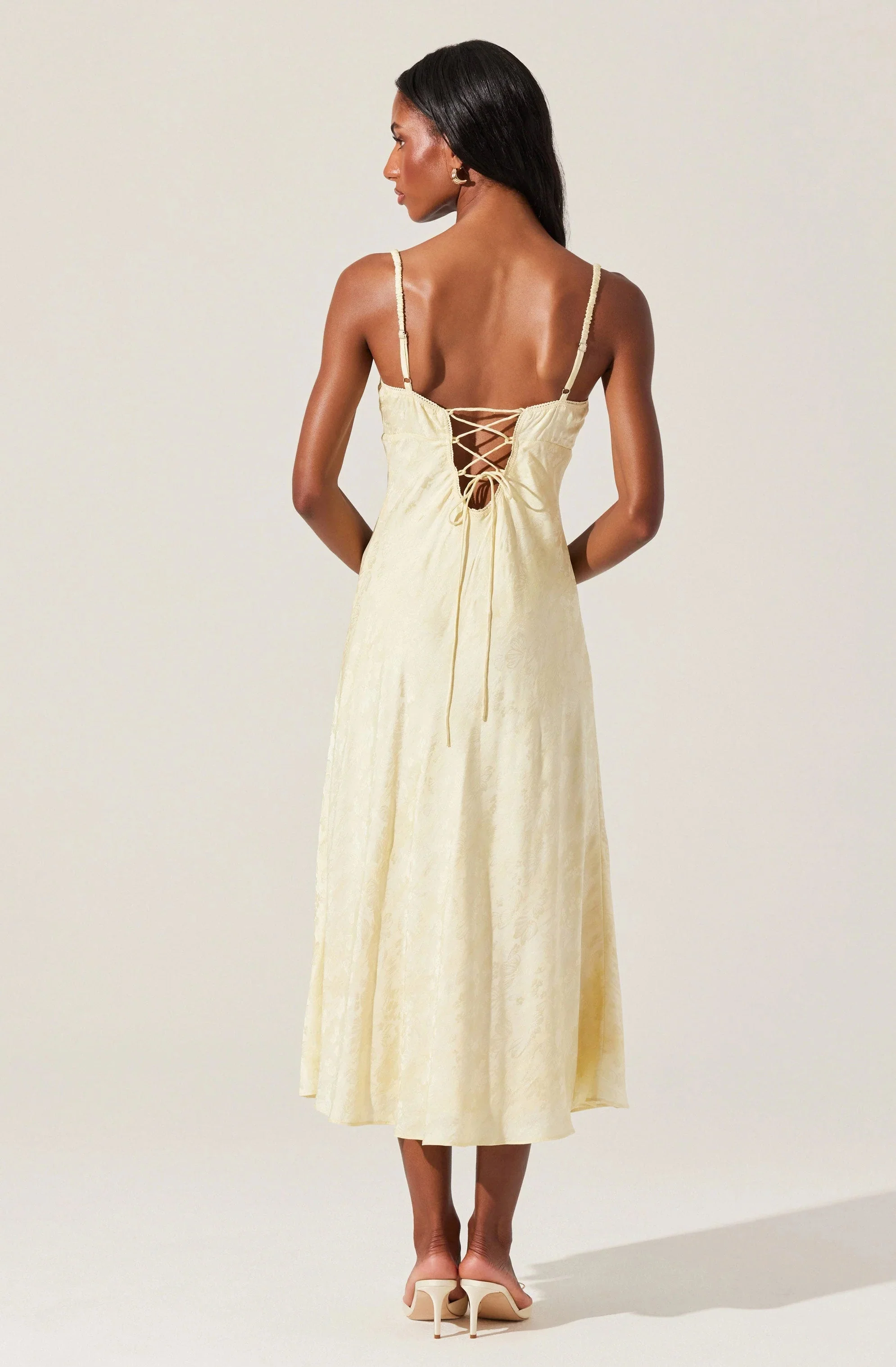 Kaiya Jacquard Satin Midi Dress