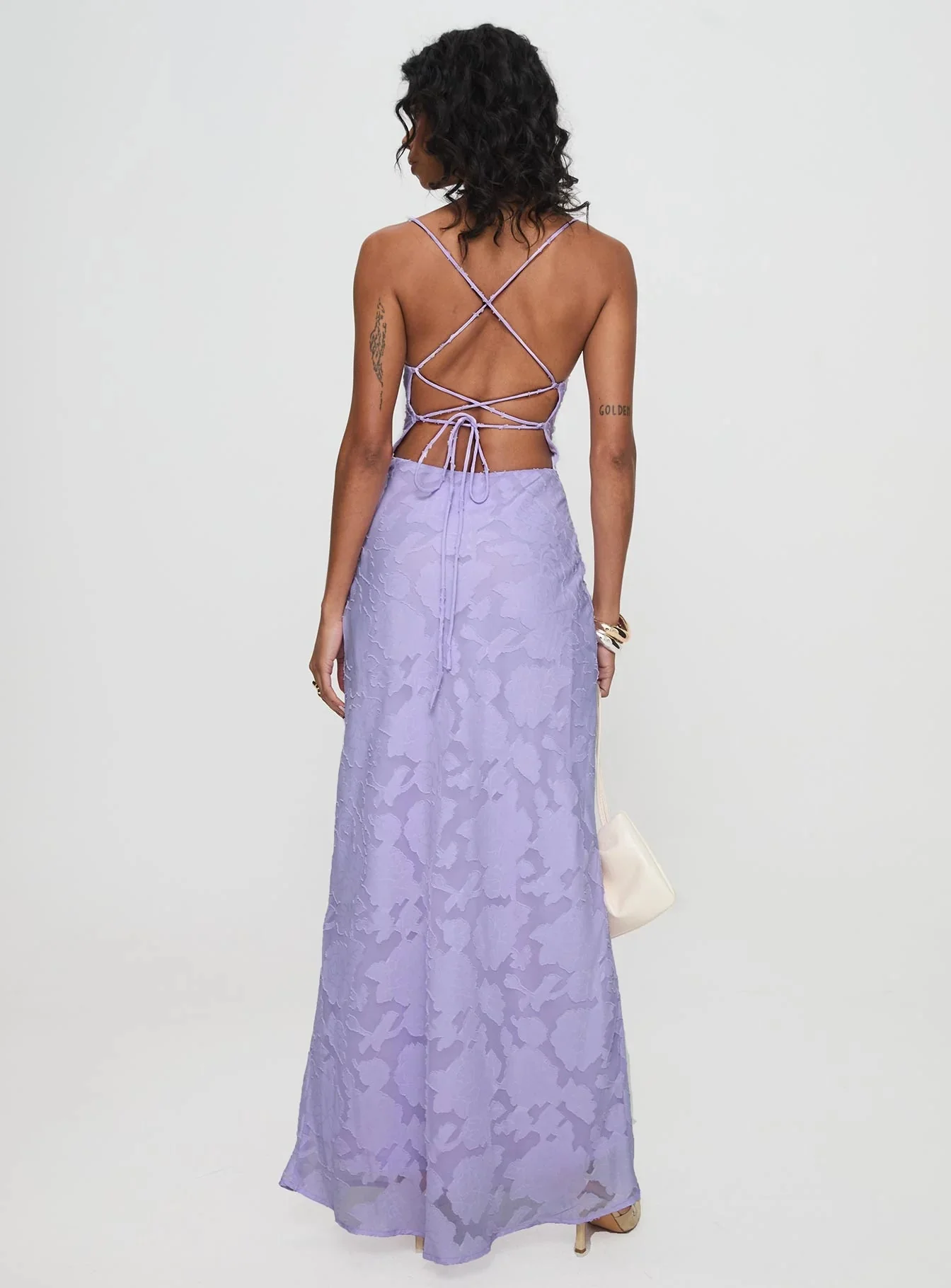 Celena Maxi Dress Lilac Burnout