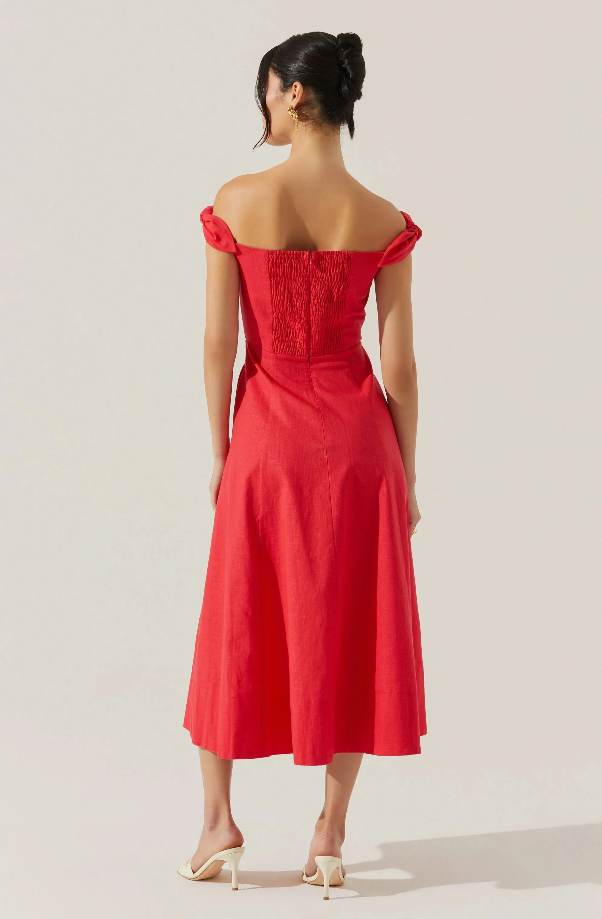 Charelin Linen Off Shoulder Dress