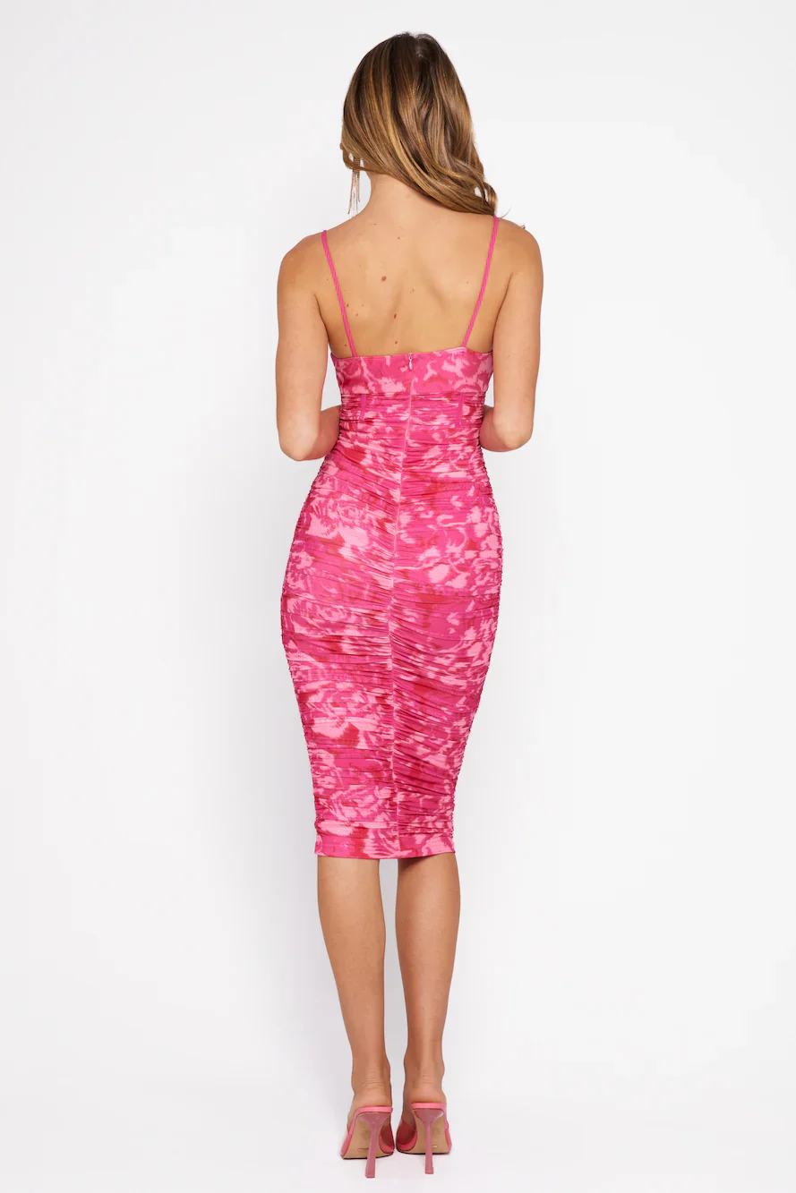 Inability To Remain Midi Dress Pink