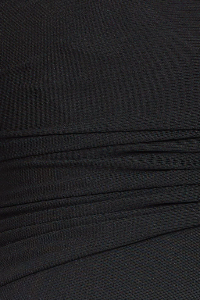 Lavish Hideaway One Shoulder Maxi Dress Black