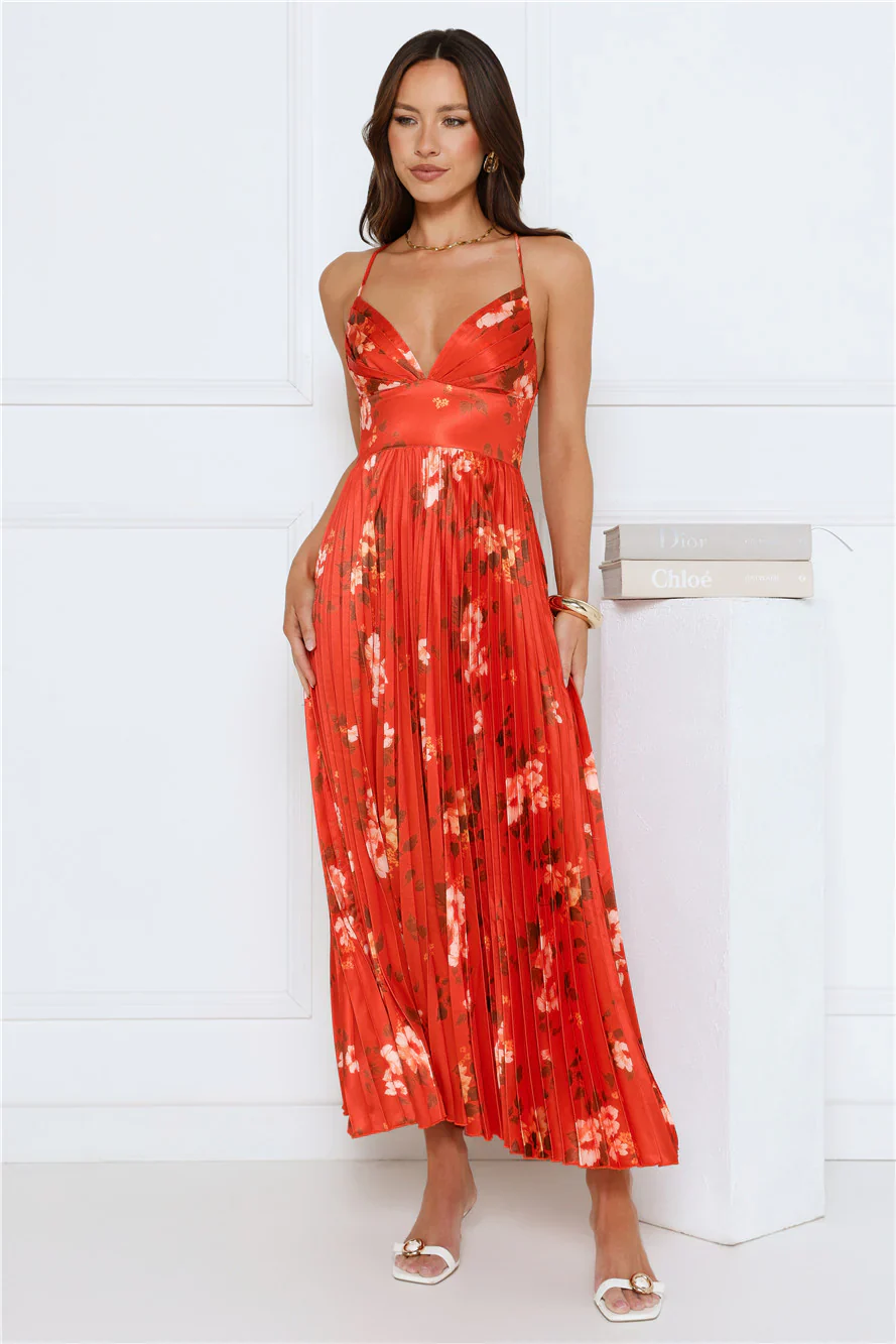 Lady Exclusive Satin Maxi Dress Print