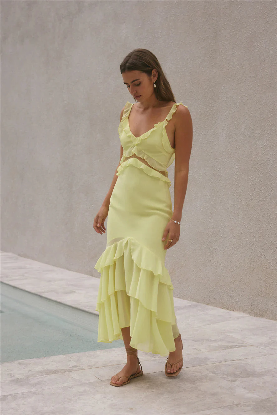 Dance Away Maxi Dress Yellow
