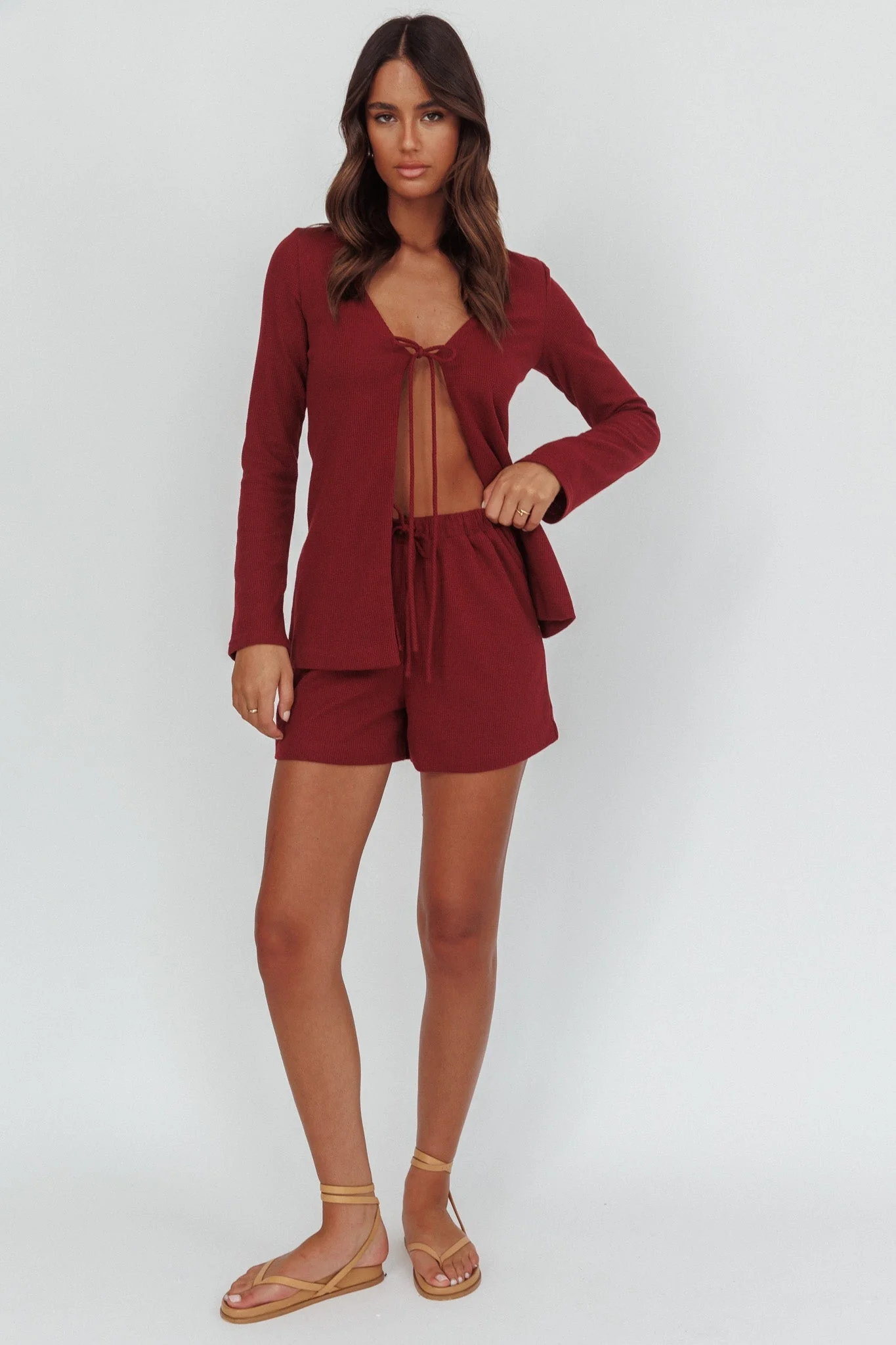 Ryder Drawstring Shorts Burgundy