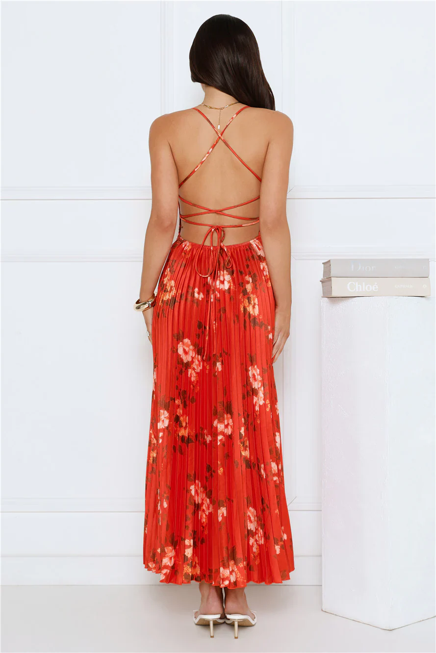 Lady Exclusive Satin Maxi Dress Print