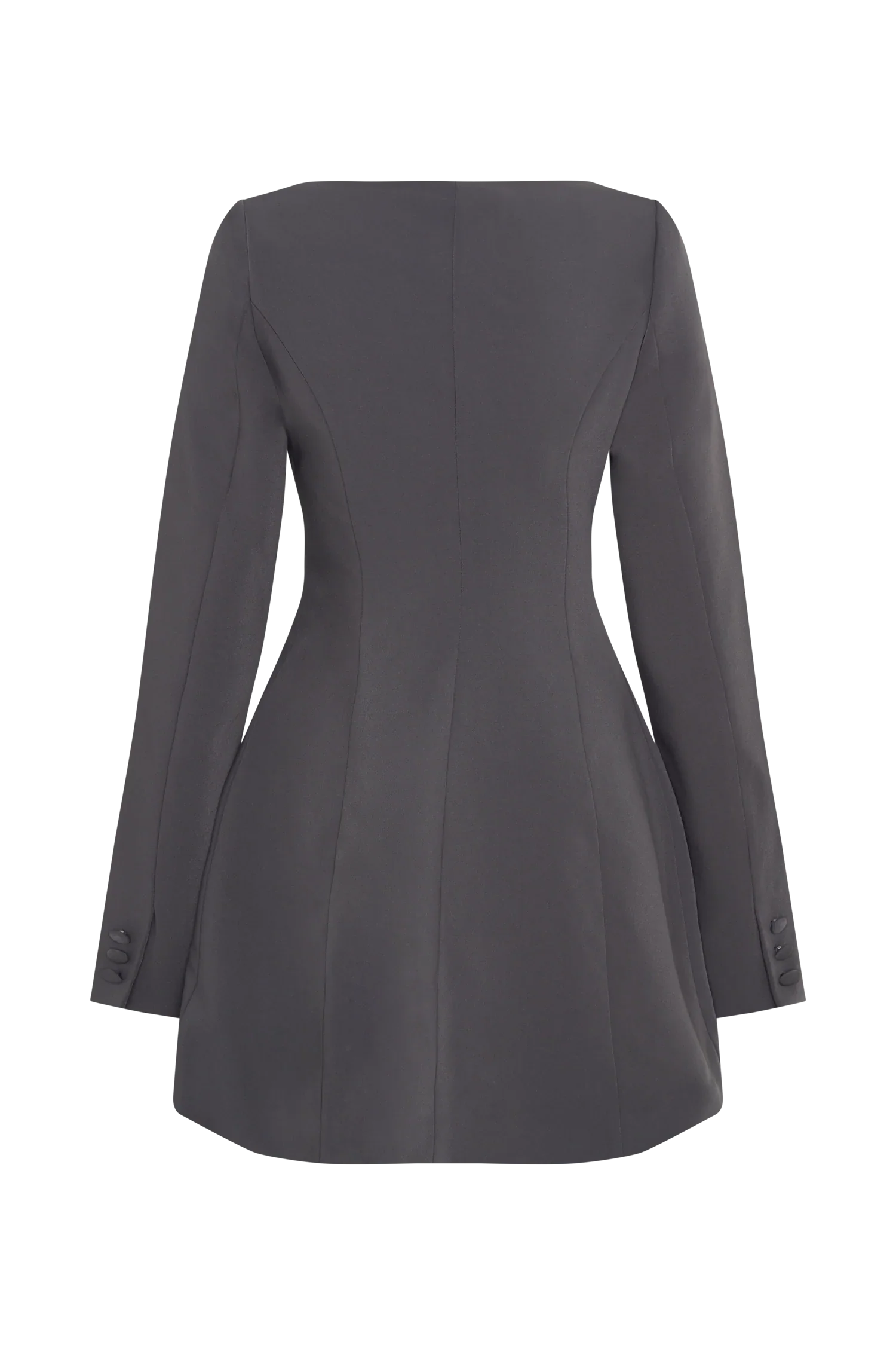 Jolie Boat Neck Suiting Mini Dress - Charcoal Grey