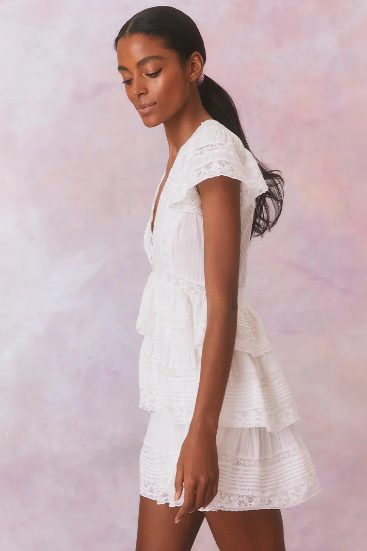 Binselle Flutter Sleeve Mini Dress