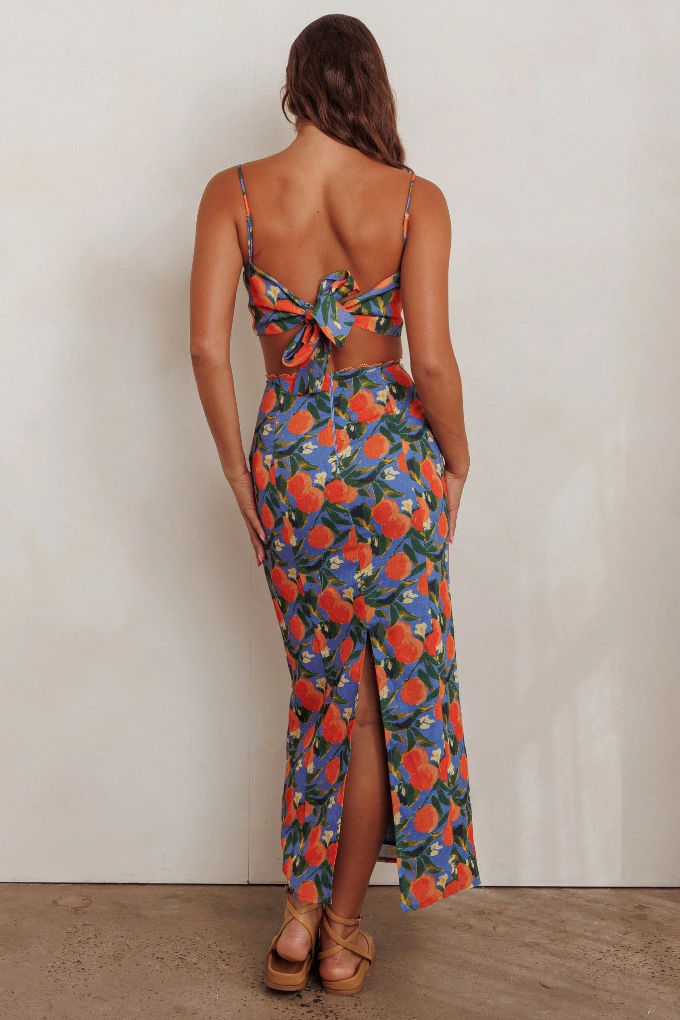 Chamberlain Scallop Trim Maxi Skirt Citrus Orange